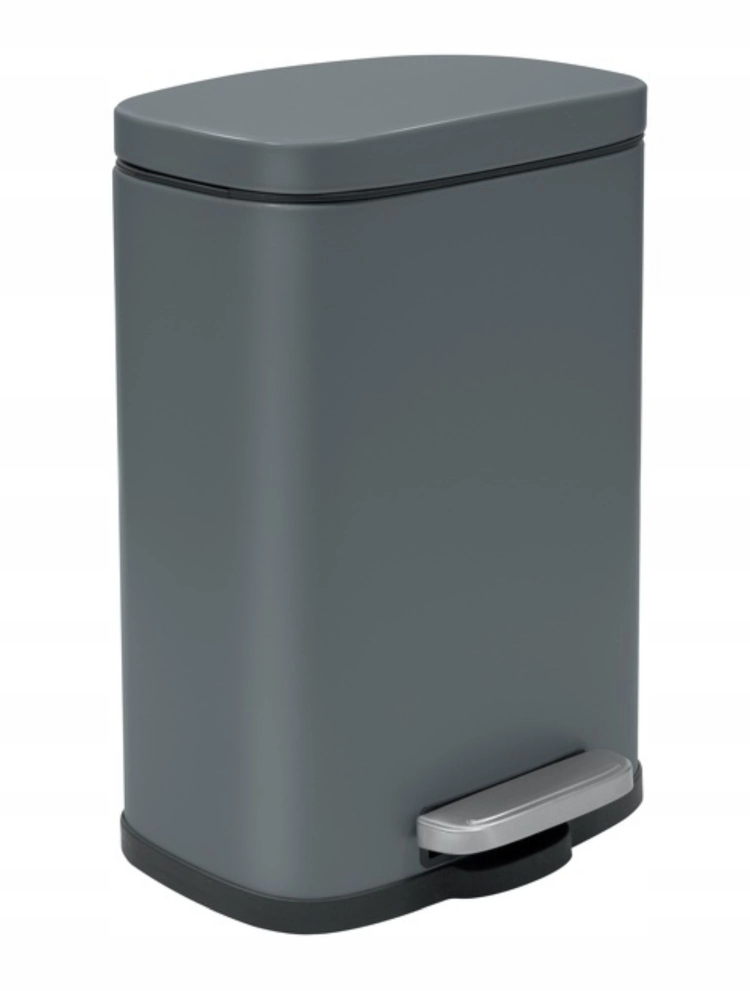 Levně Spirella pedálový odpadkový koš Akira, matná šedá ocel, soft-close, 12 L