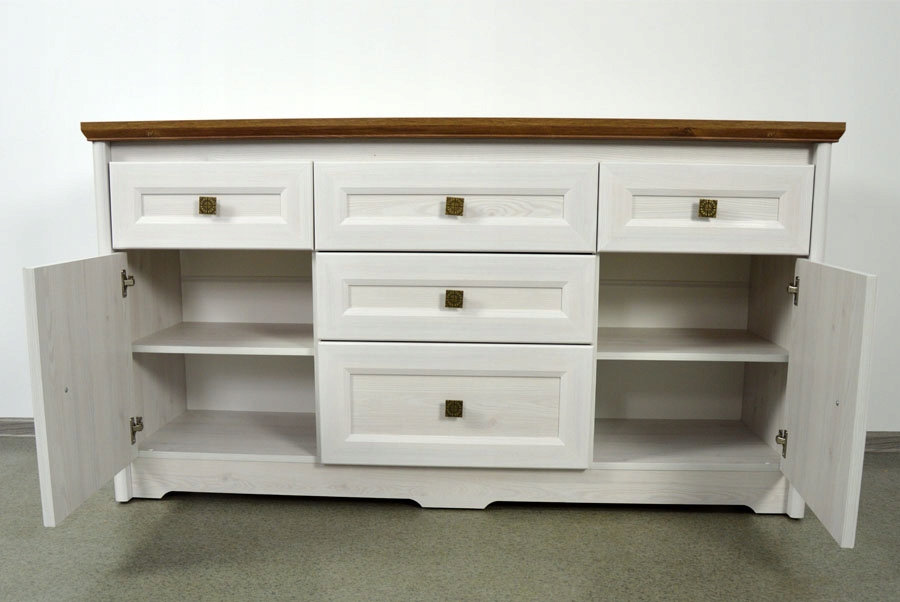 KOMODA Z SZUFLADAMI pojemna 161cm DO SALONU DĄB Szerokość mebla 161 cm