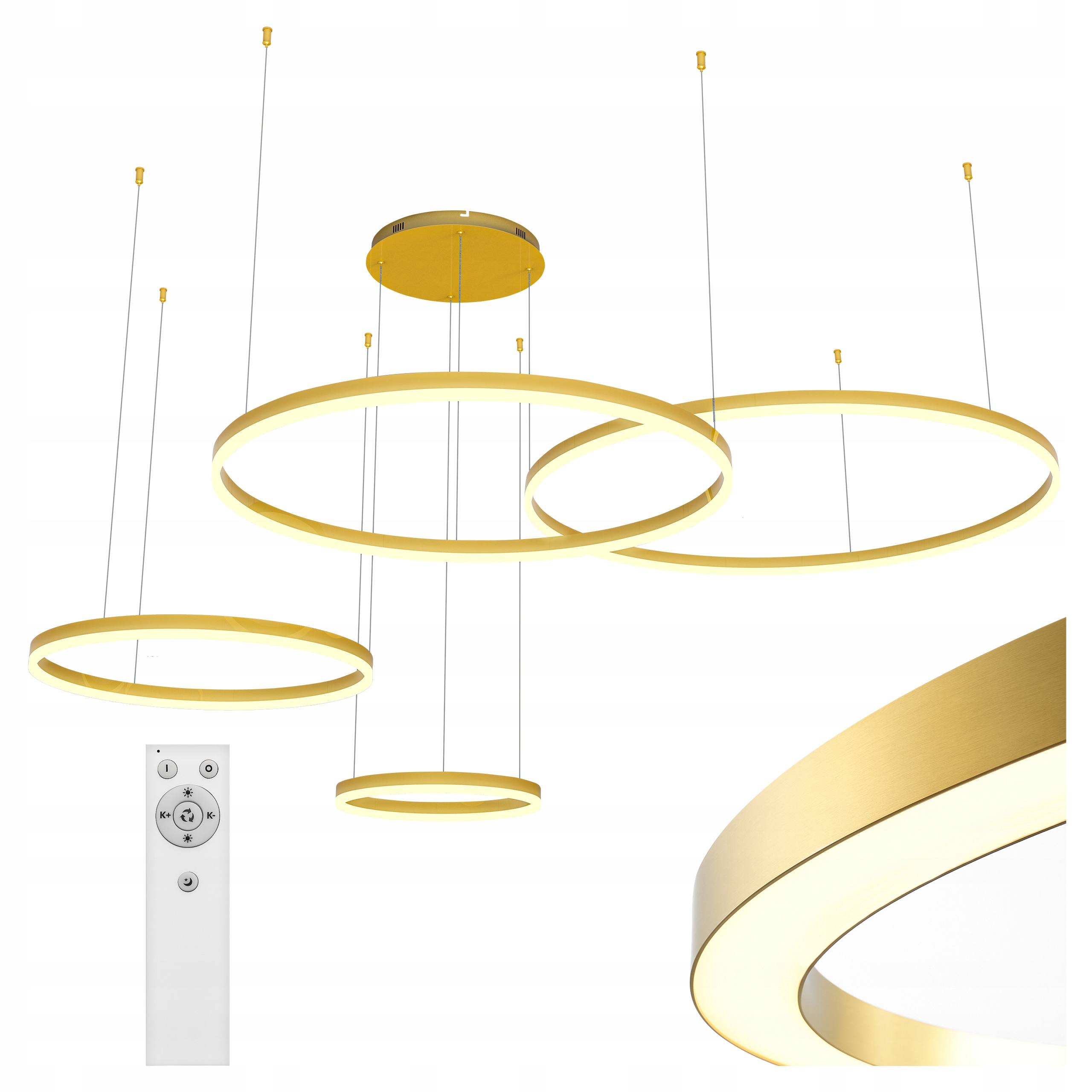 Led závesná lampa luster Ring 40/60/80/100 cm 3CCT 3000-6500K Xudo diaľkové ovládanie