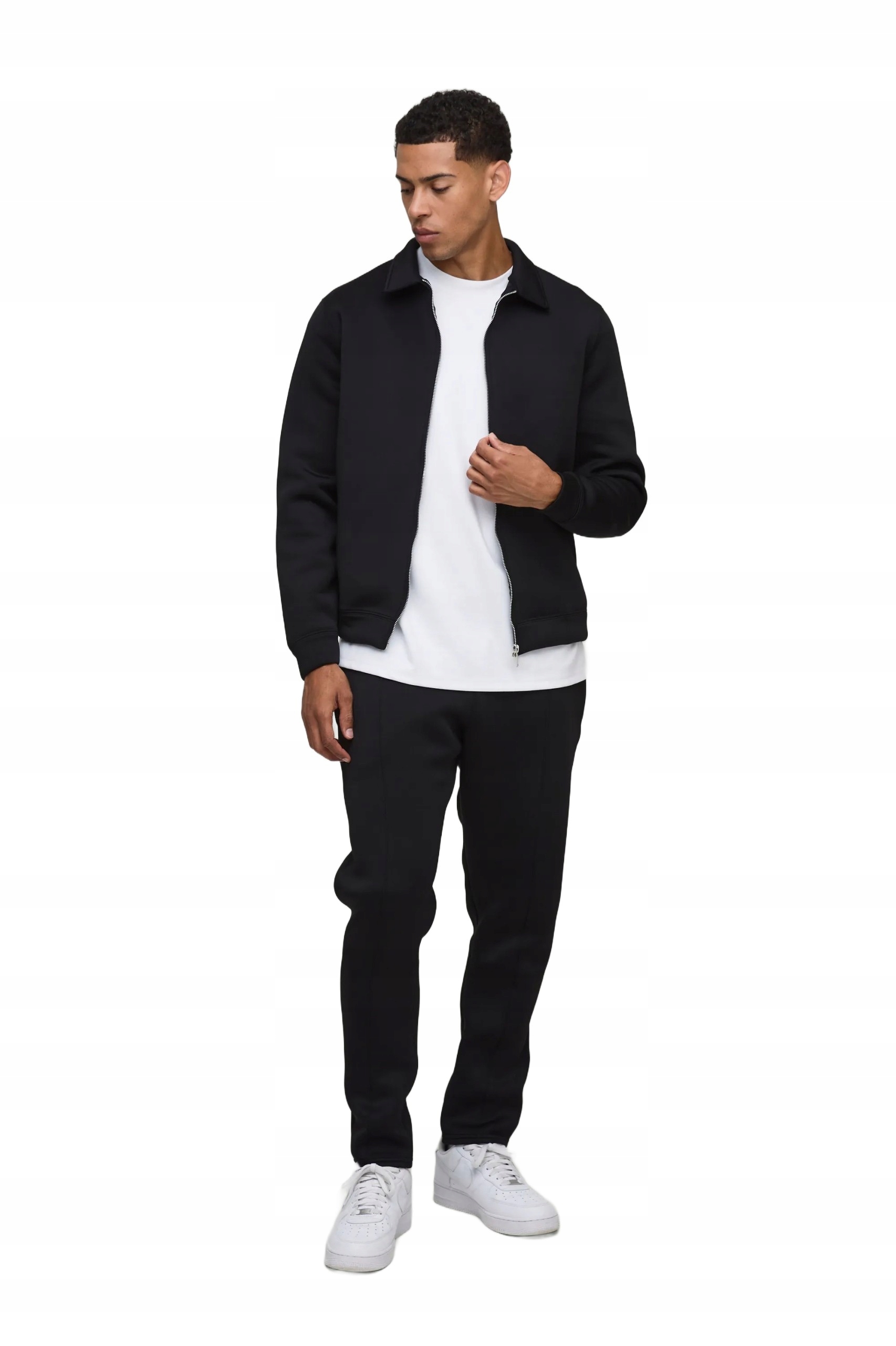 Boohooman Černý Pánský Komplet Mikina A Kalhoty Bez Vzoru Xs Z3A