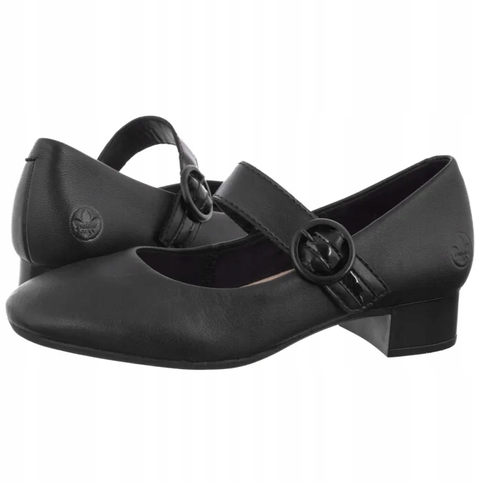Dámské kožené lodičky Rieker černé 43455-00 Black