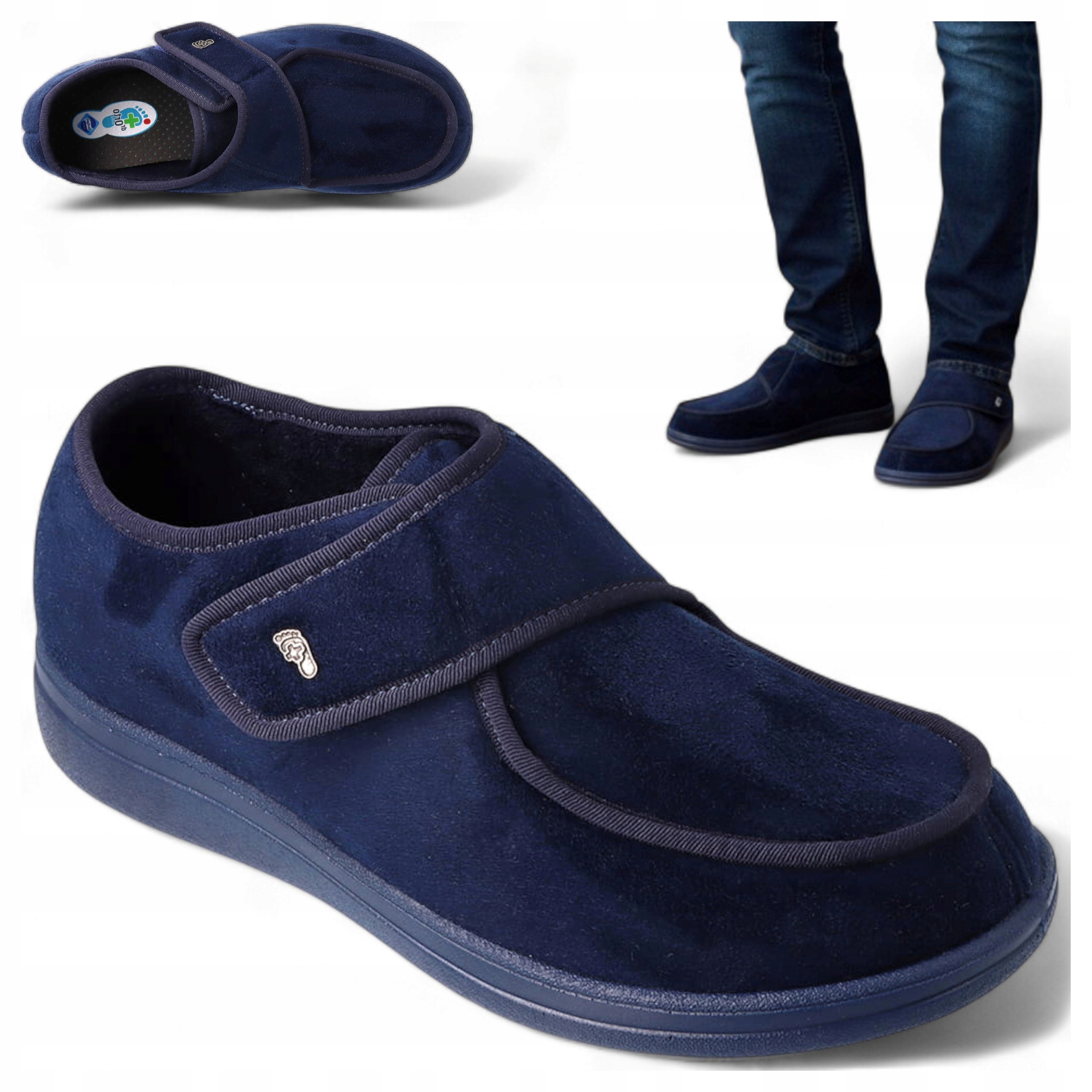 Buty Męskie Profilaktyczne 45 Zdrowotne Półbuty na rzepy Dr Orto