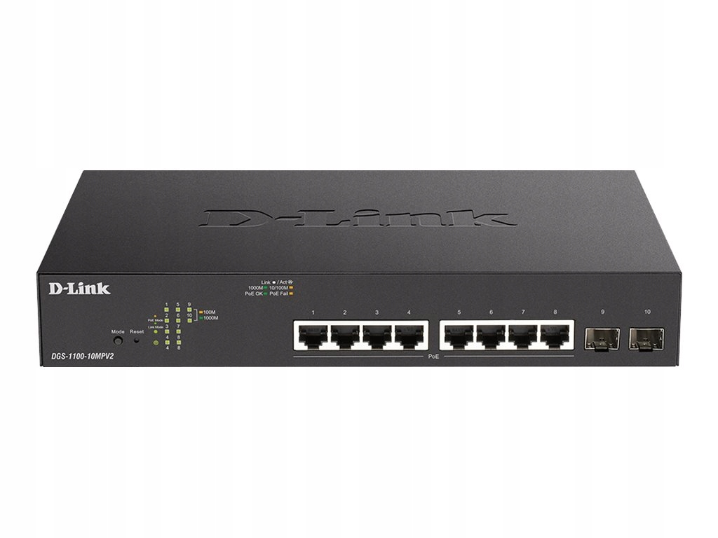 D-link 10-portový Layer2 PoE+ Smart Switch