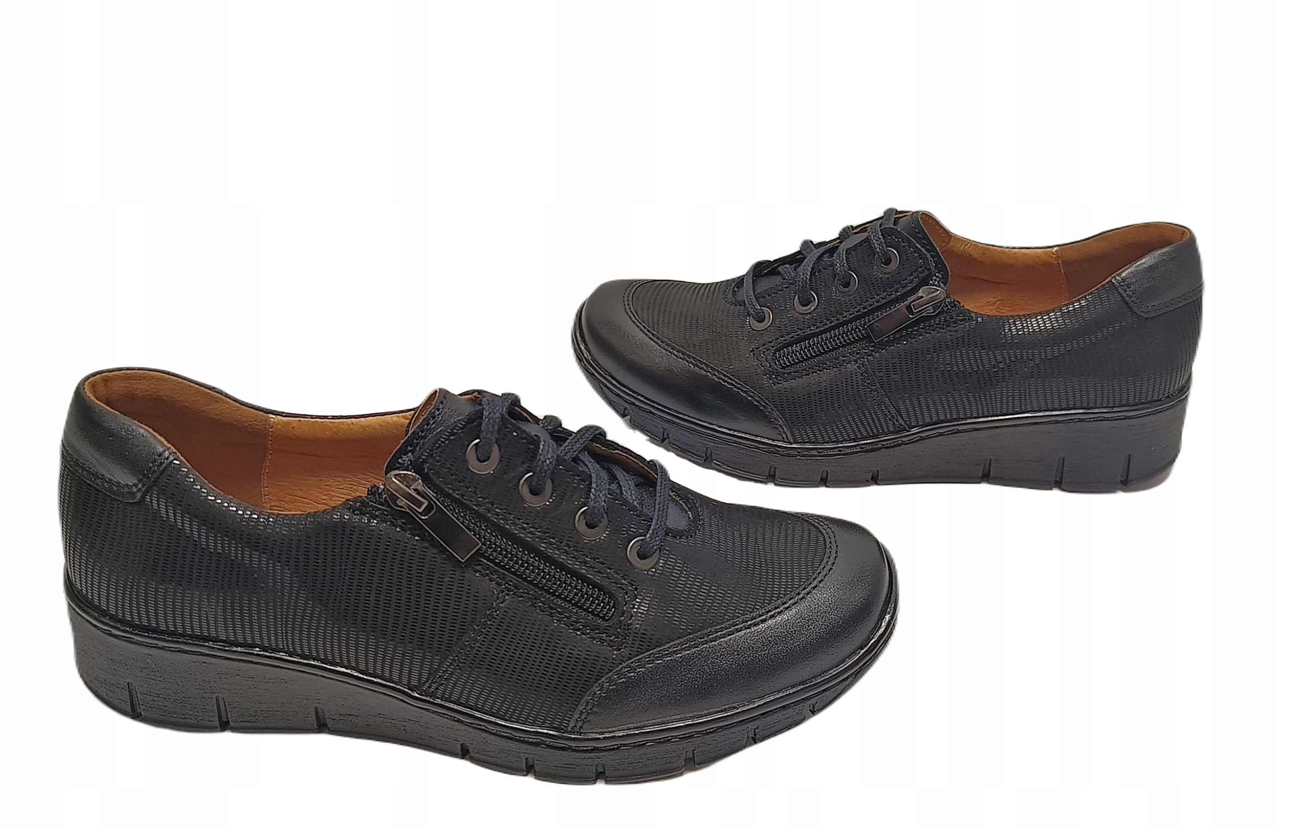 Polobotky Suwak kůže koturn Wielbut 198 černá vel. 42