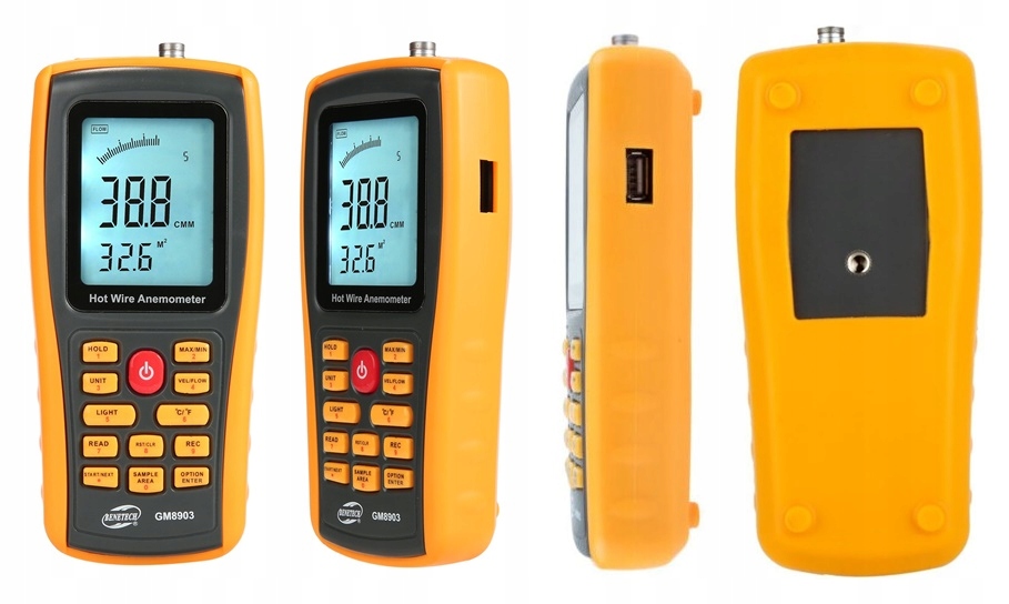 WIATROMIERZ TERMOANEMOMETR POMIAR WIATRU PRĘDKOŚCI PRZEPŁYWU Z TERMOPARĄ K EAN (GTIN) 5904890520479