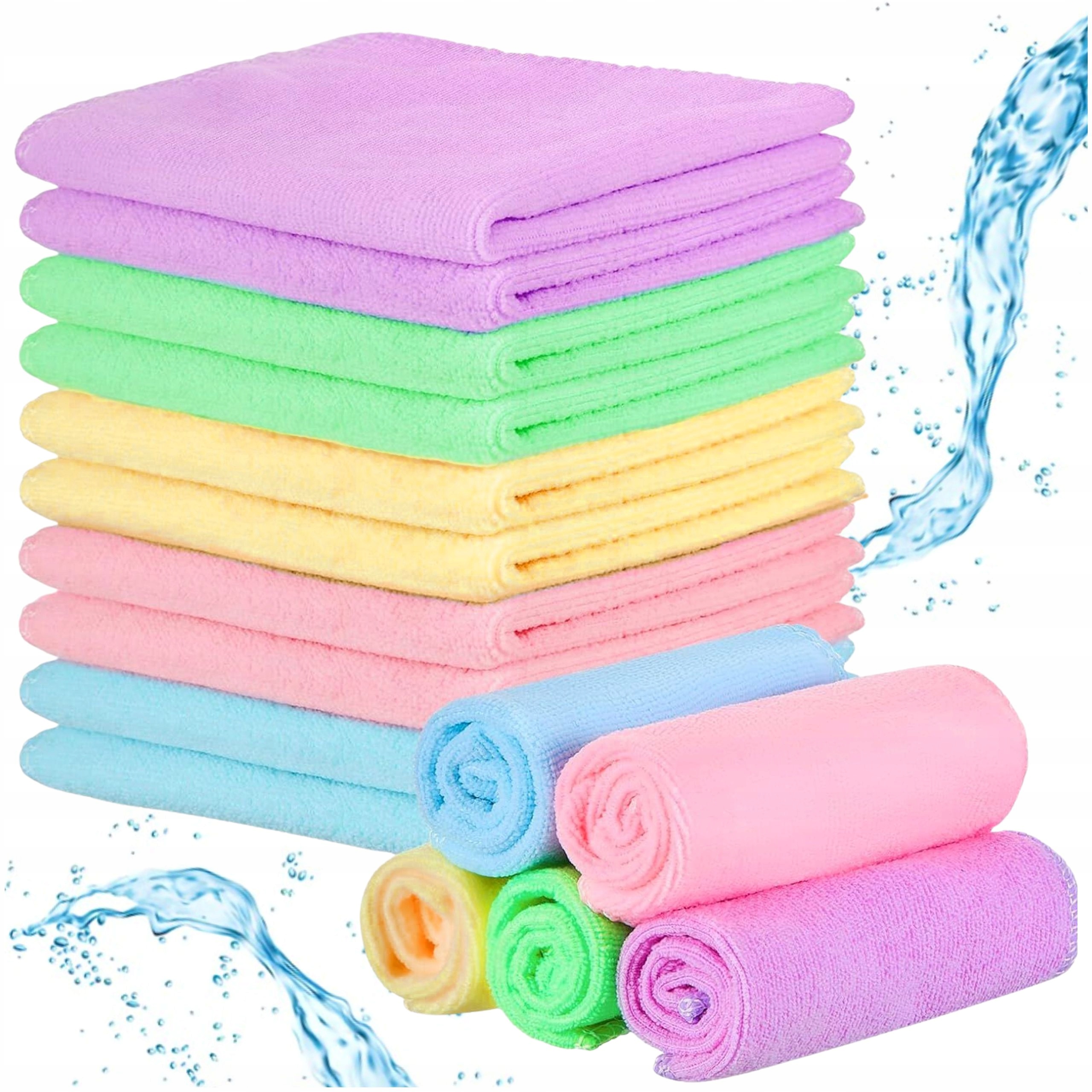 10x Ścierka Z Mikrofibry Miękka Ściereczka Kuchenna Uniwersalna 35x35cm V4