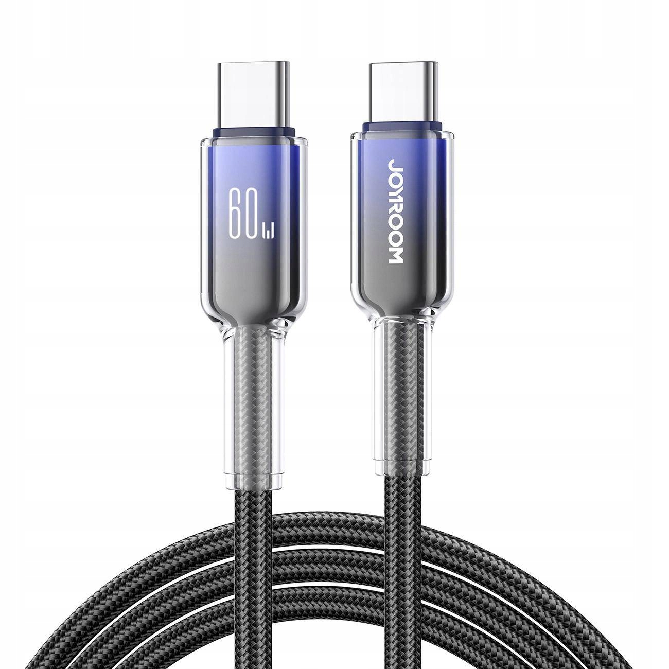 Joyroom Kabel S-A42 Crystal-Clear Series 60W Usb-C Usb-C 1,2M Czarny