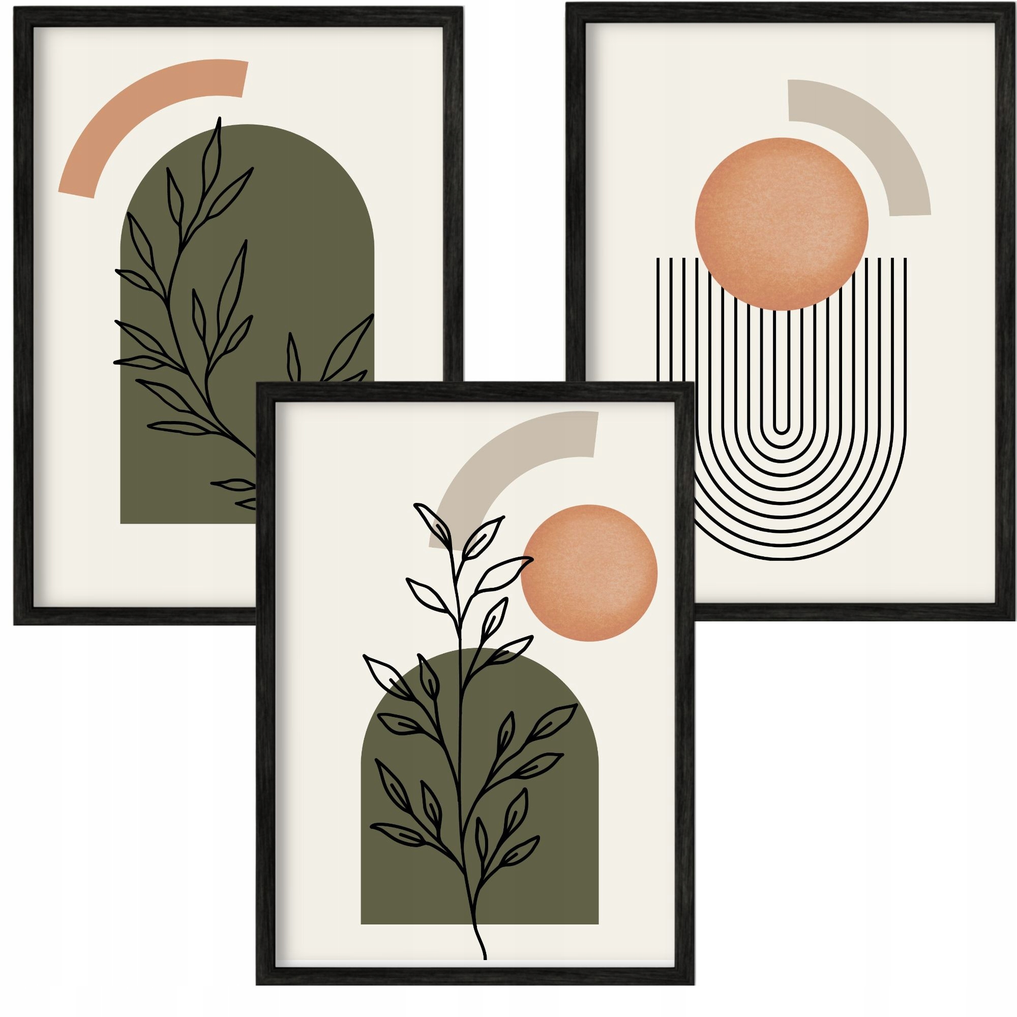 Set Plakát Obraz 100x70 Květiny Listy Geometrické Tvary 70X100