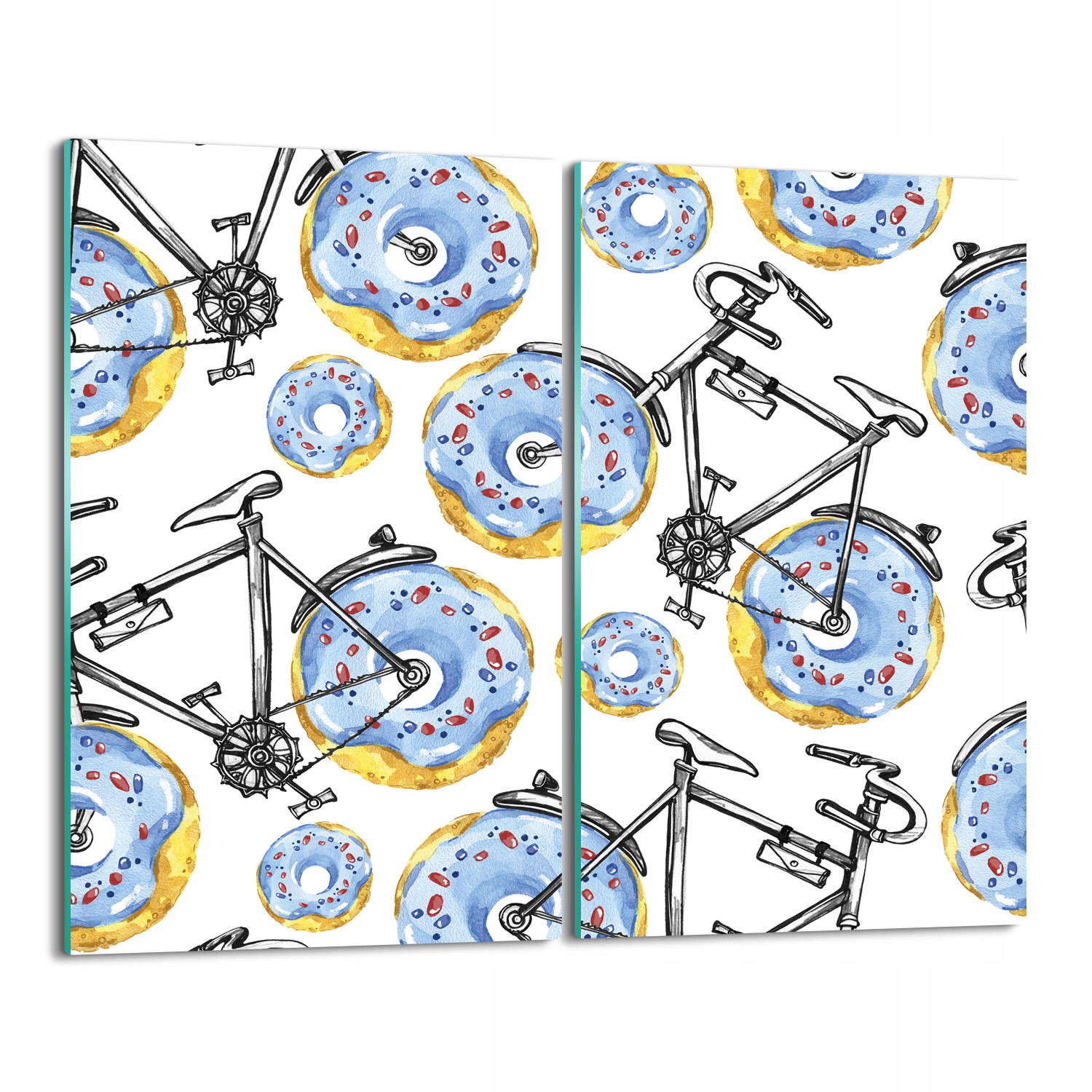 skleněná splashback deska Kolo donaty 2x 30x52