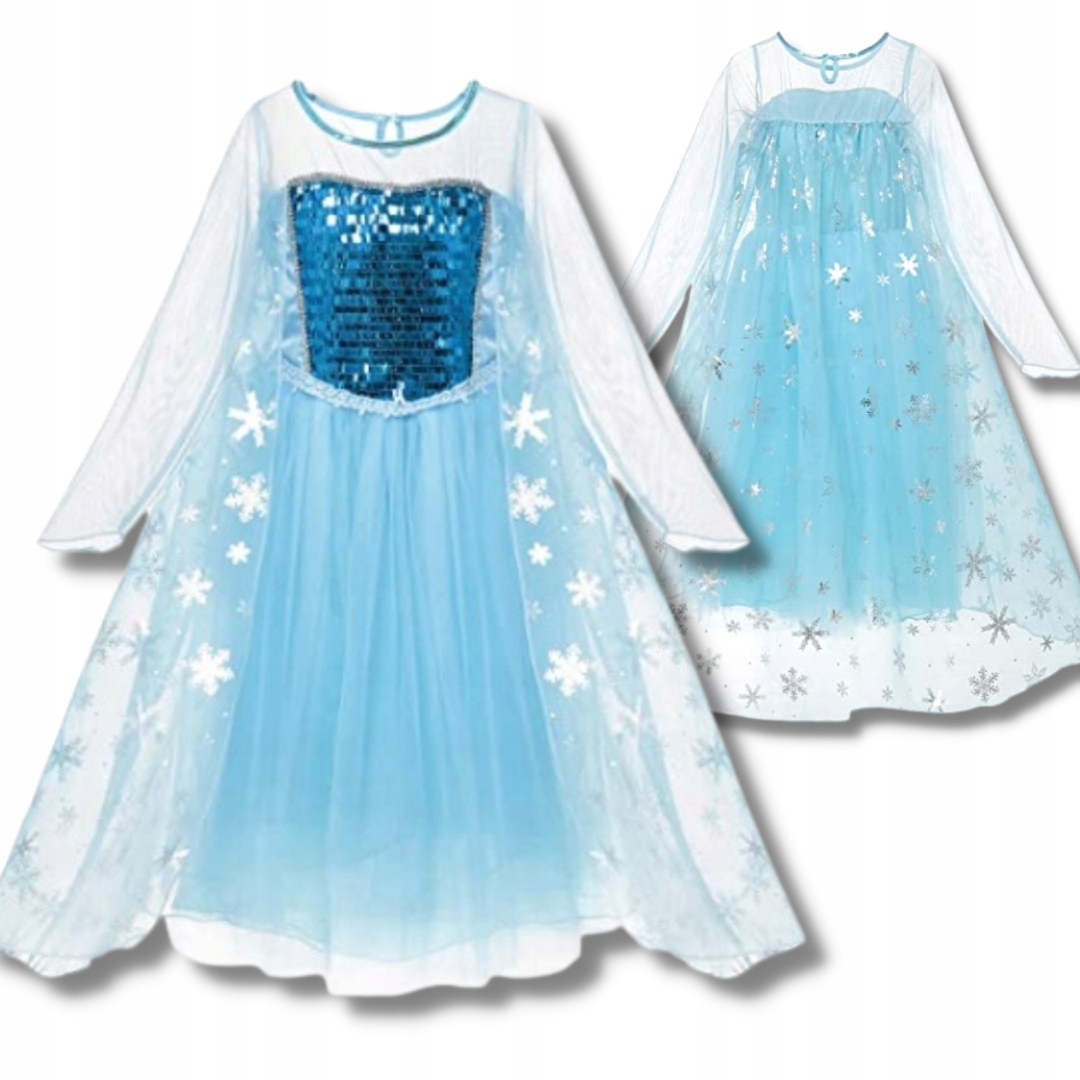 STRÓJ ELSA ELZA SUKIENKA DIADEM BERŁO WARKOCZ 98-110 Kolor dominujący niebieski