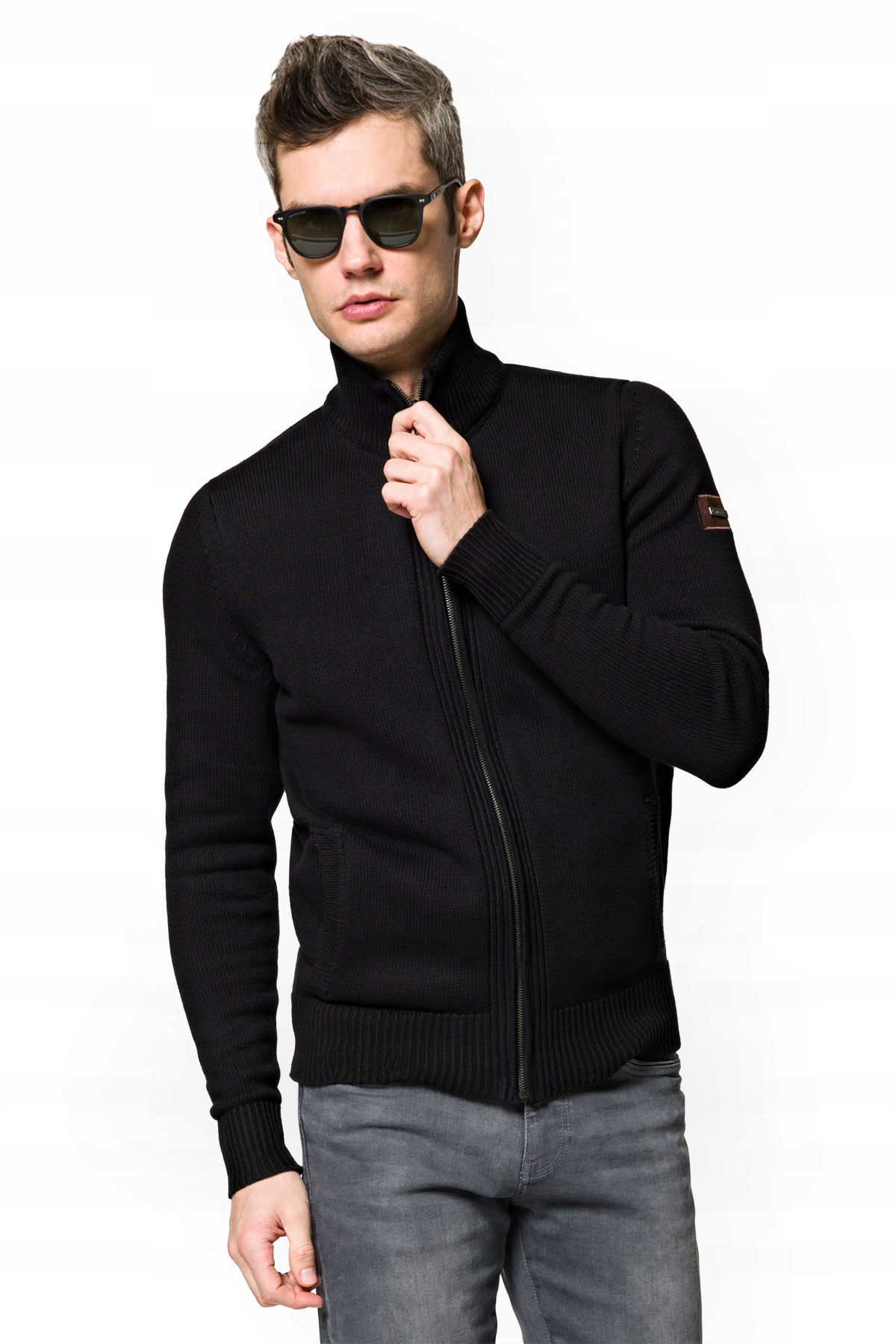 

Sweter Męski Rozpinany Czarny Nate Lancerto M