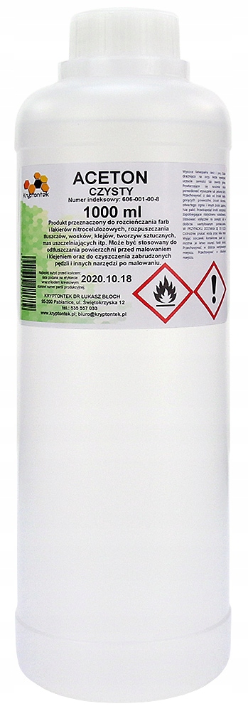 

Aceton Rozpuszczalnik Zmywacz Odtłuszczacz 1L