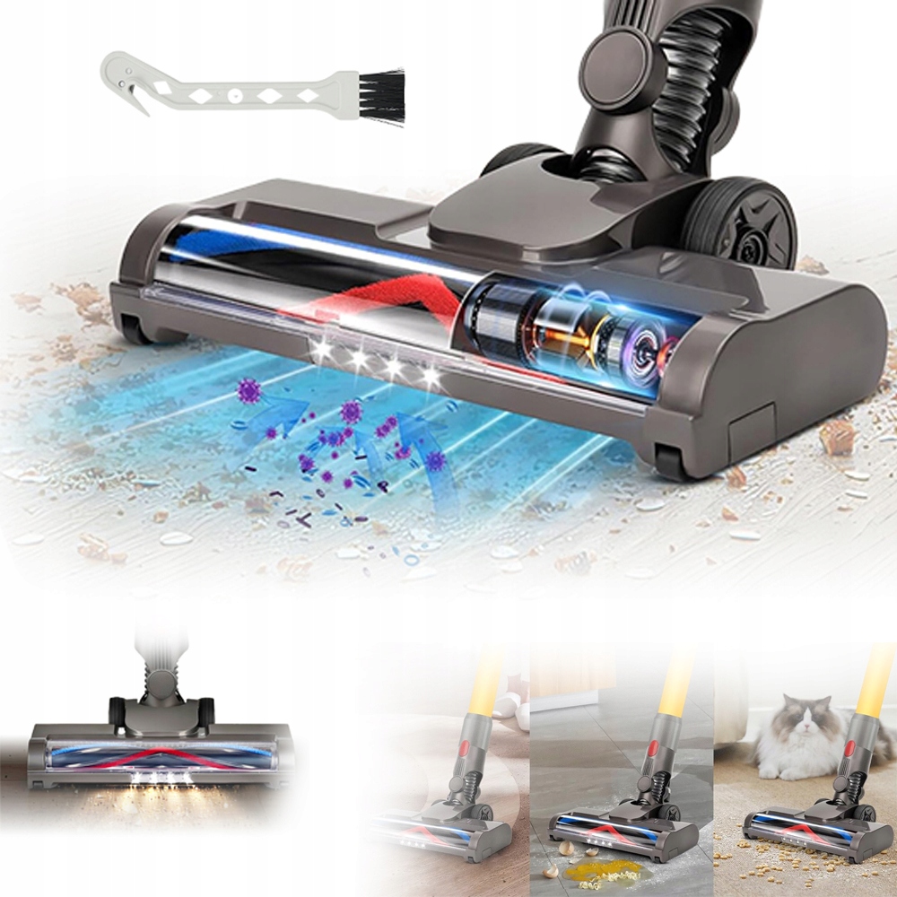 Měkký Led Kartáč Pro Dyson Na Podlahy, Parkety, Koberce, 180° Otáčení