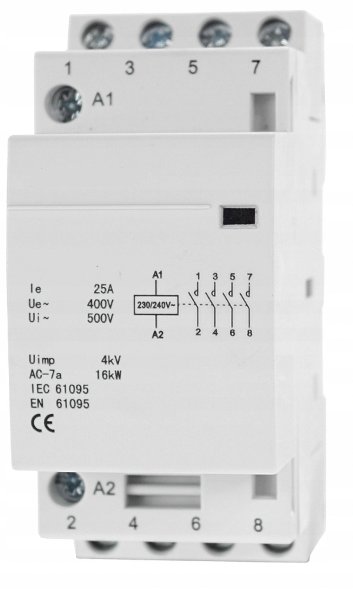 

Stycznik Modułowy 25-40 230V 25A 2P 4Z 3-FAZ