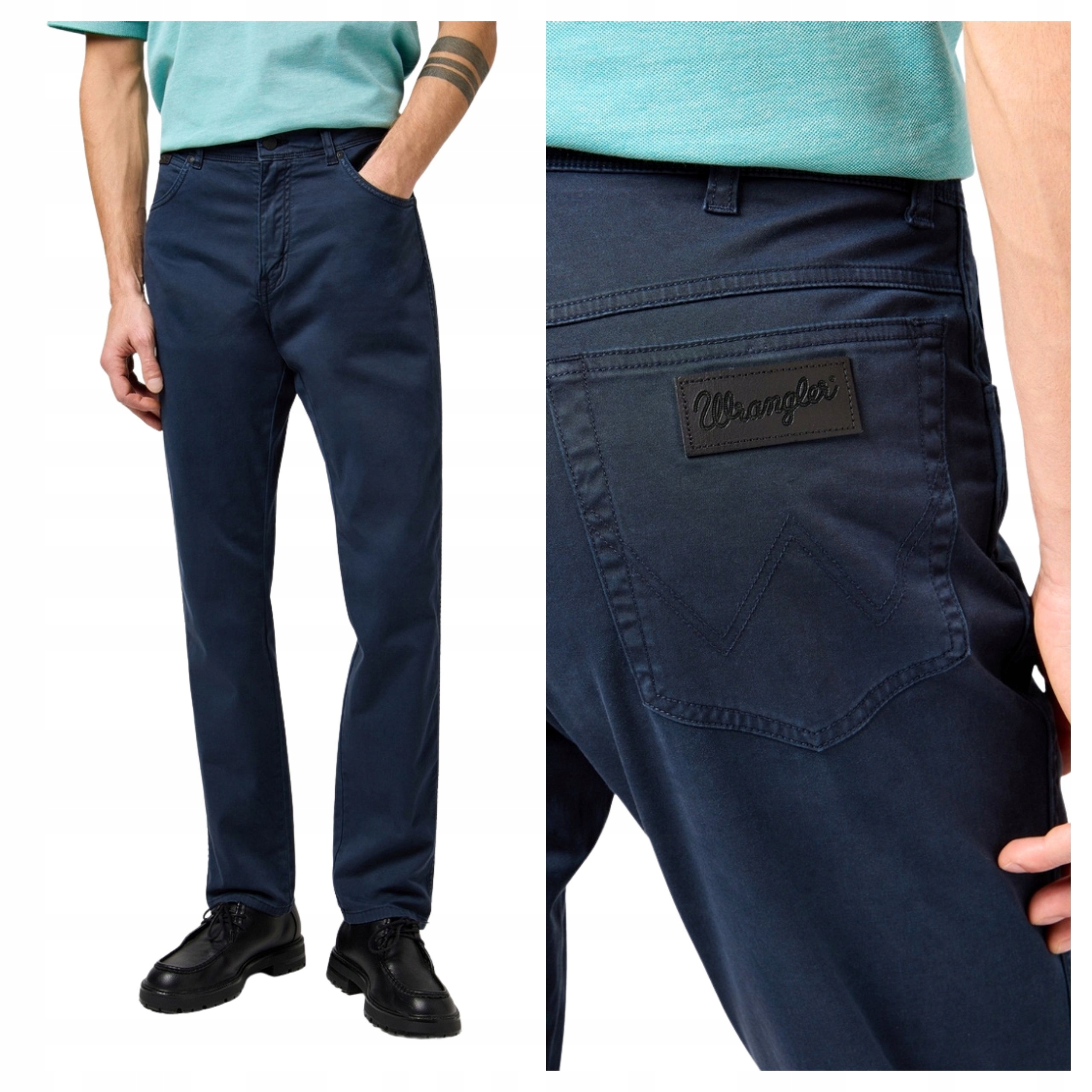 Pánské kalhoty Wrangler Texas Slim Džíny Tmavě modré Elegantní W32 L34