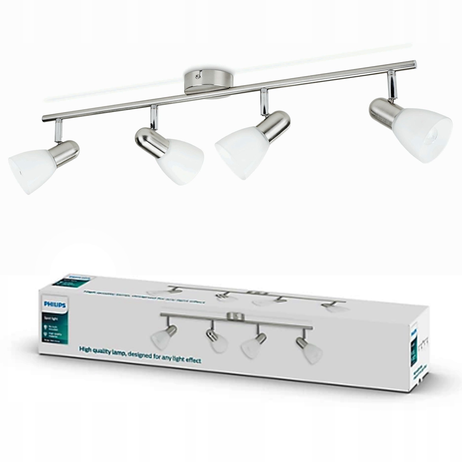 Stropní Svítidlo na omítku Reflektorová lampa 4x E14 Nikl Burlap Philips