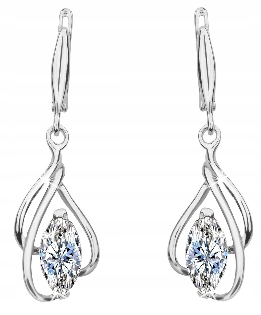 Velké visací stříbrné náušnice stříbro o ryzosti 925 dlouhé náušnice s anglickým zapínáním