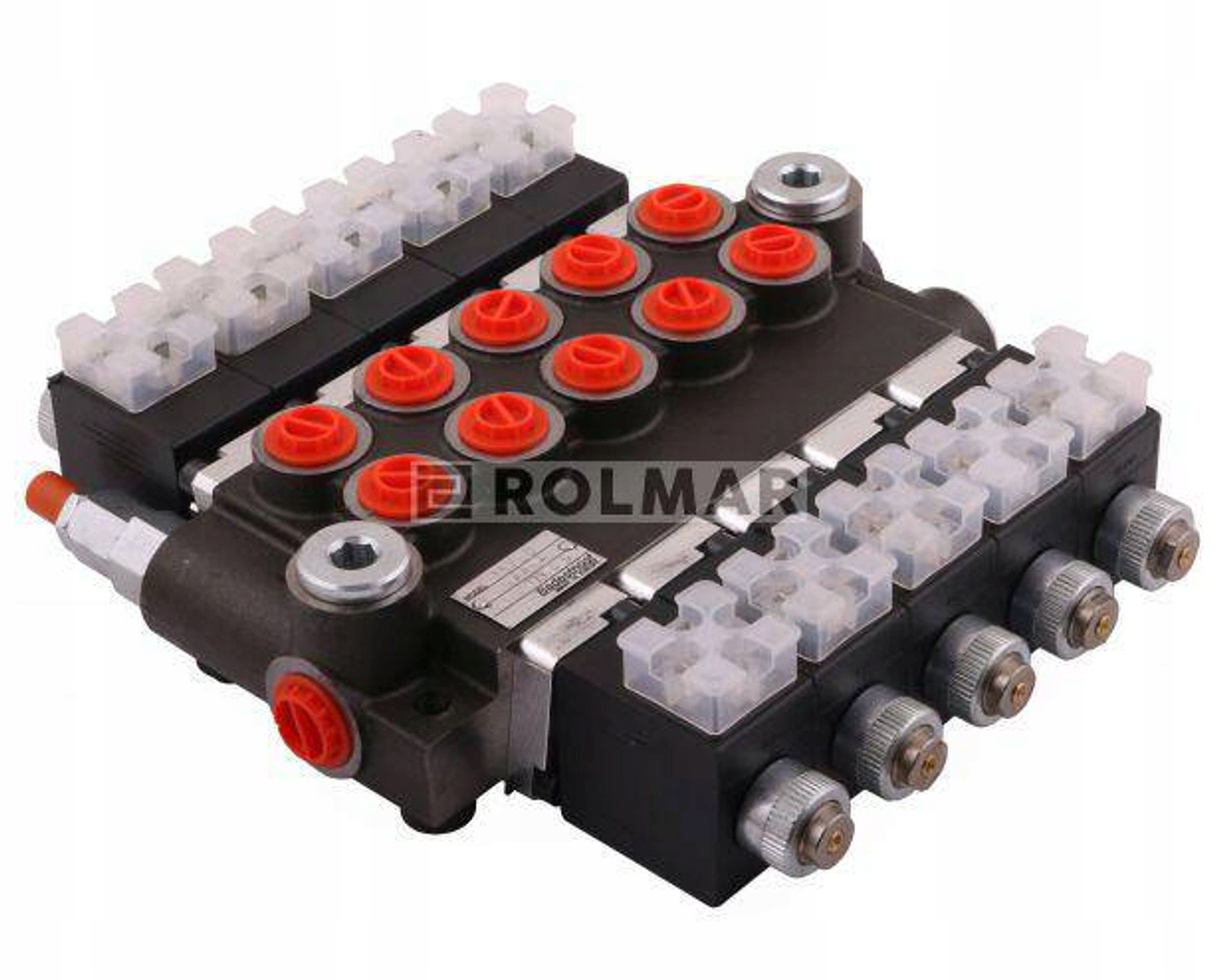 Hydraulický rozdělovač 5 sekcí elektrický 50L