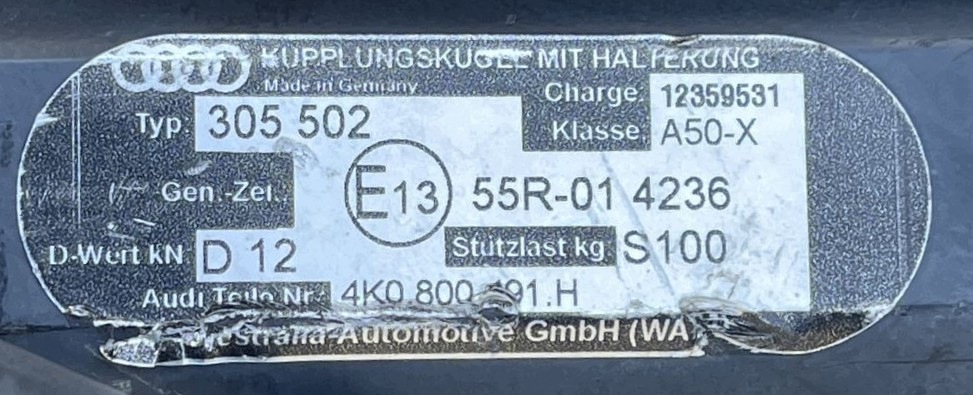AUDI A6 C8 A7 4K tow SKLADANY electrical OE 4K0800491H