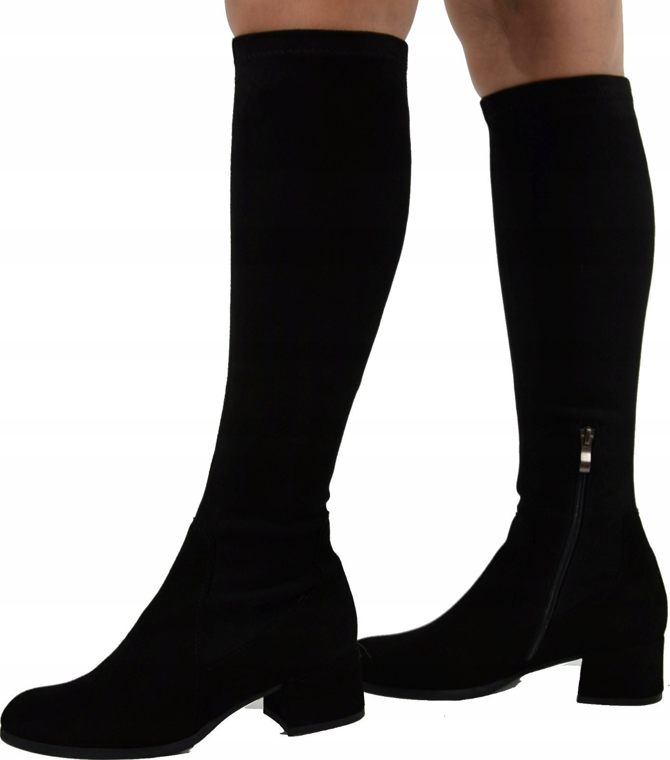 Dámské Kozačky Lycra Ke Kolenům Acord 1653 Elegantní Kožená Obuv VEL.37