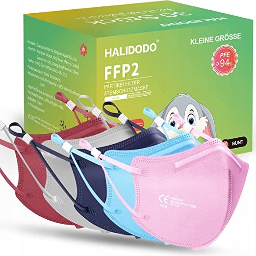 Maski FFP2 Halidodo 4-RO Warstwowa 30 Sztuk