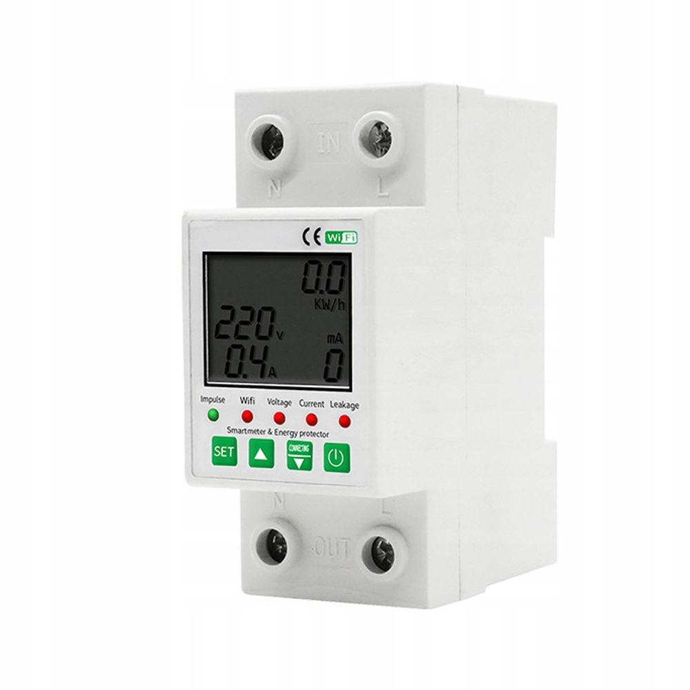 Elektroměr na Din lištu, Tuya WiFi 63A 230 V
