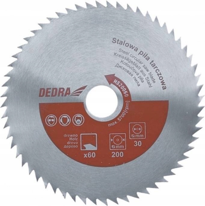 

Piła Tarczowa Stalowa 250x30mm 60Z Dedra HS25060