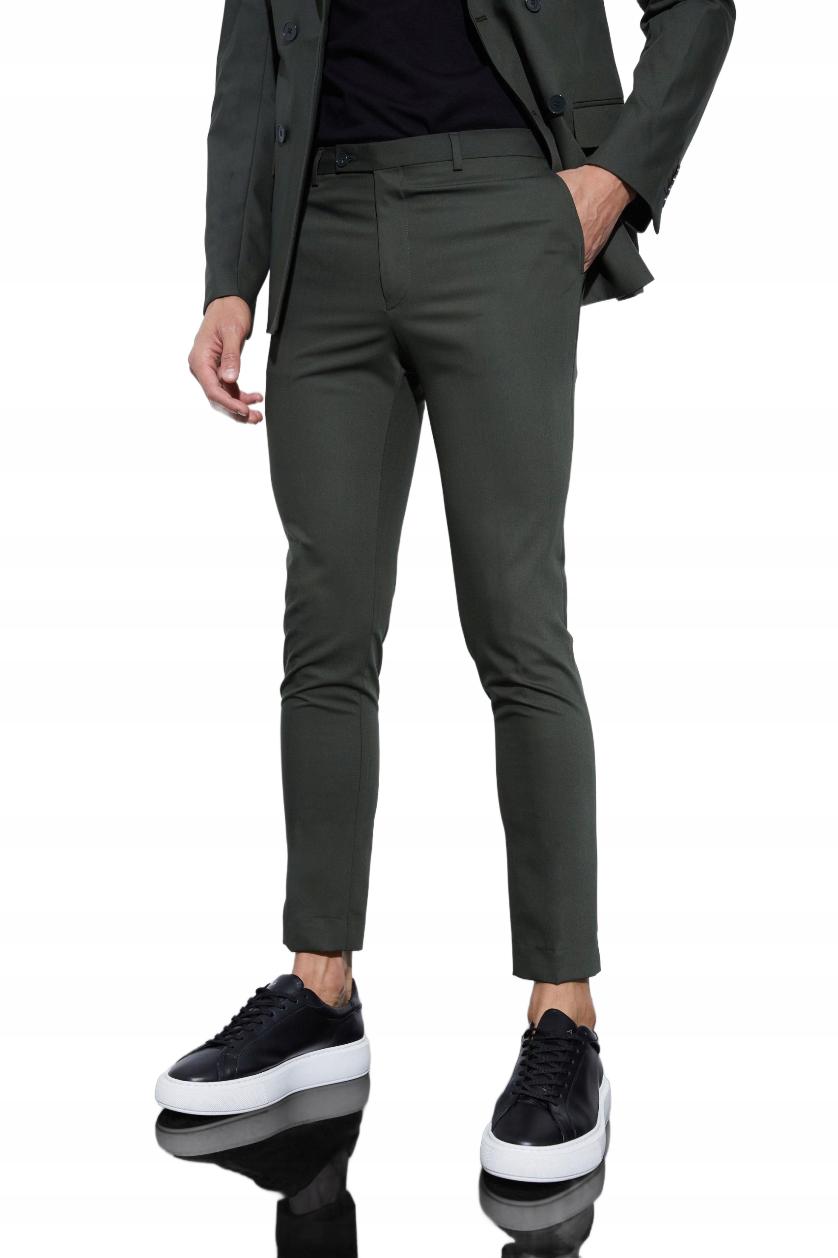 Boohooman Zelené Elegantní Kalhoty Jednoduché S/30 Z3A