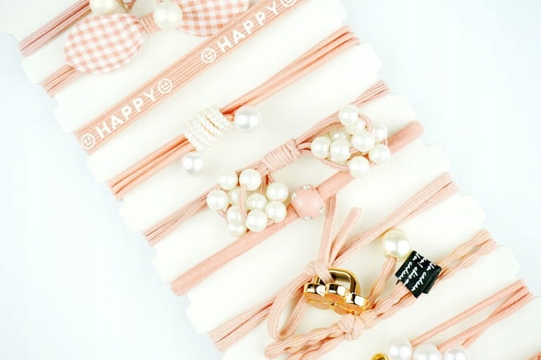 GUMKI DO WŁOSÓW DZIECKA OZDOBY ZESTAW GUMEK GUMKA x 24 SZT Model PINK