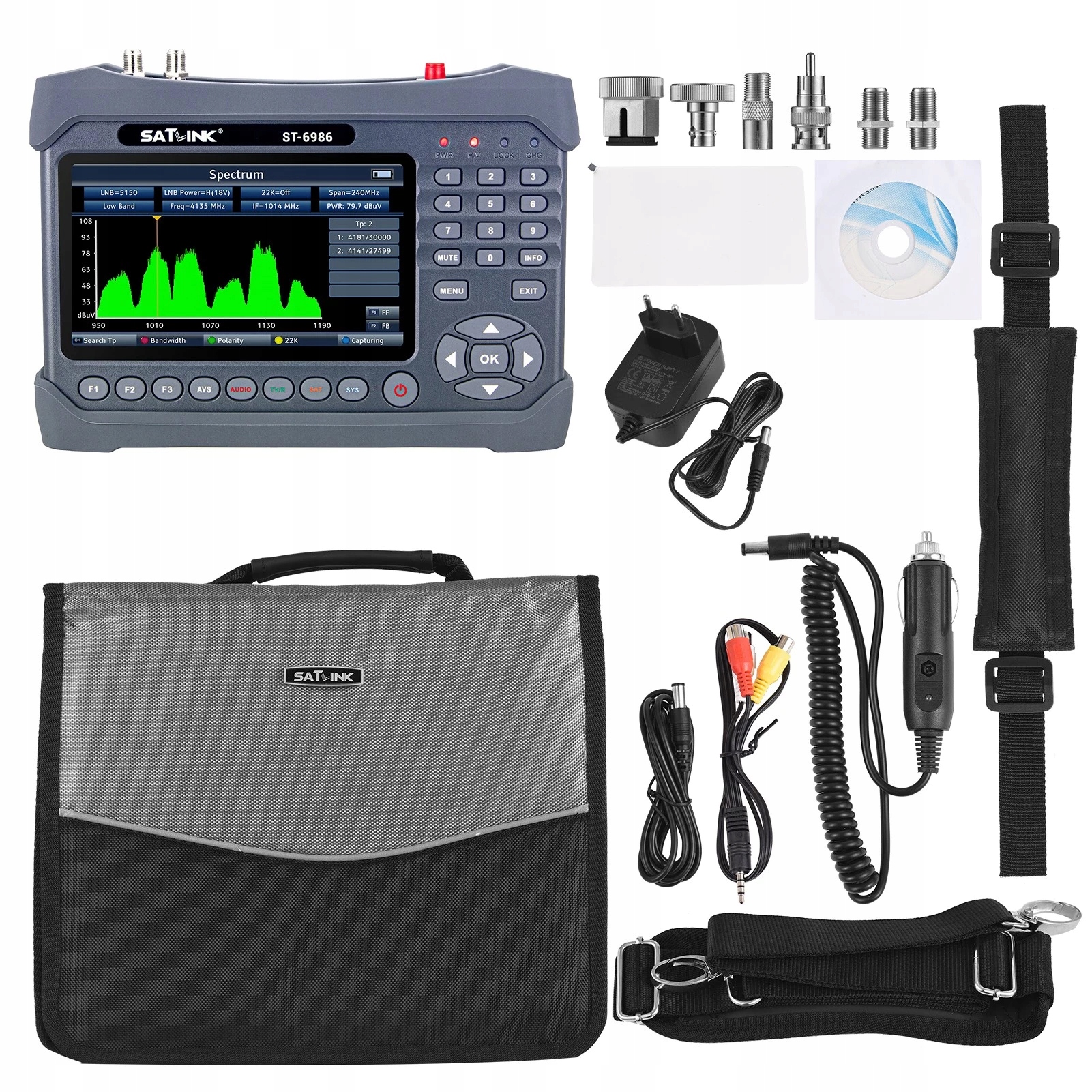 Miernik SATLINK ST-6986 DVB-T/T2/C DVB-S/S2 ŚWIATŁOWÓD PODGLĄD SIGNAL Model ST-6986