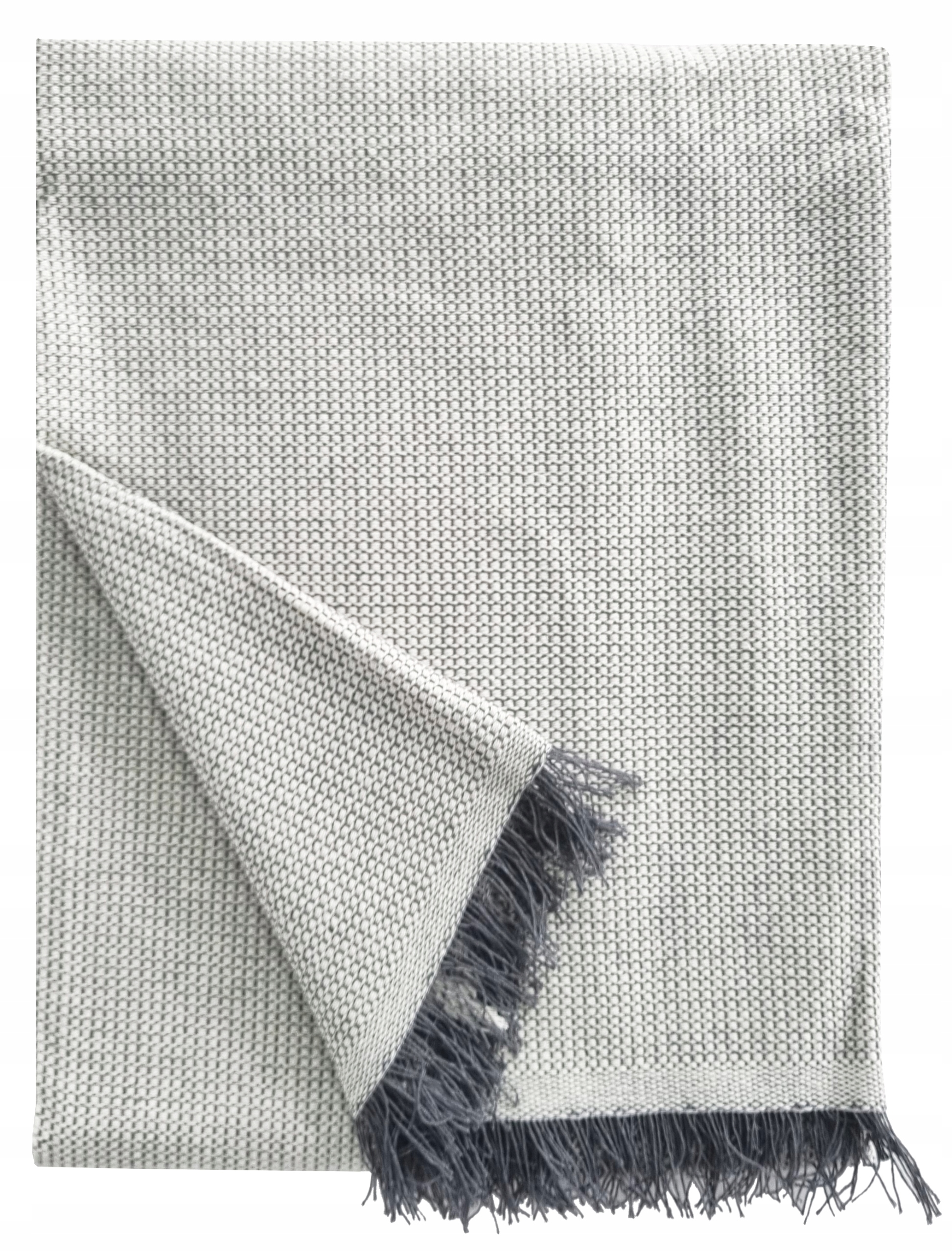 Přehoz/deka na křeslo 130x180 krémově šedá kostka Bavlna přírodní Eko