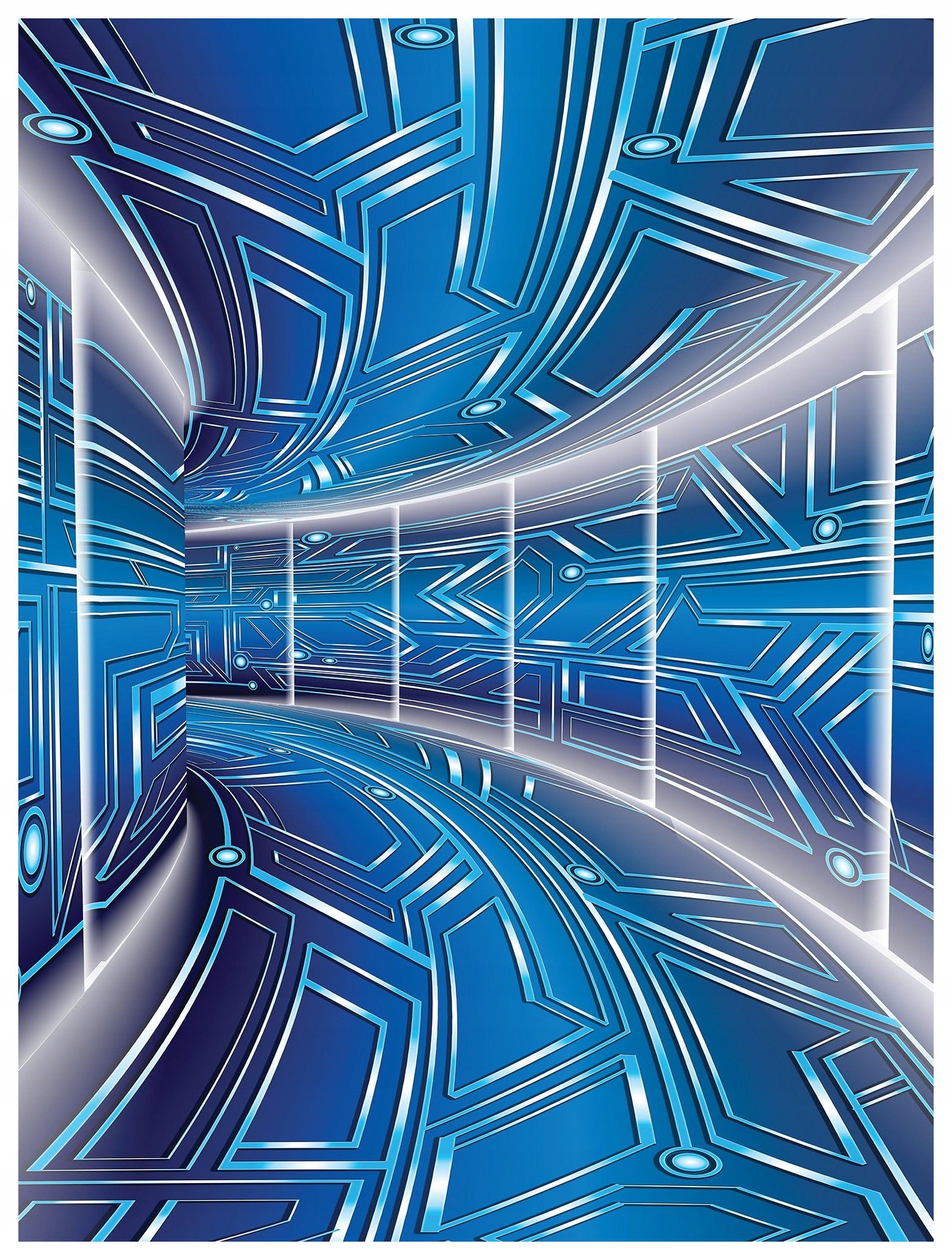 Tapeta Geometrický koridor modrý vzor geometrie 184x254 vinyl lepidlo