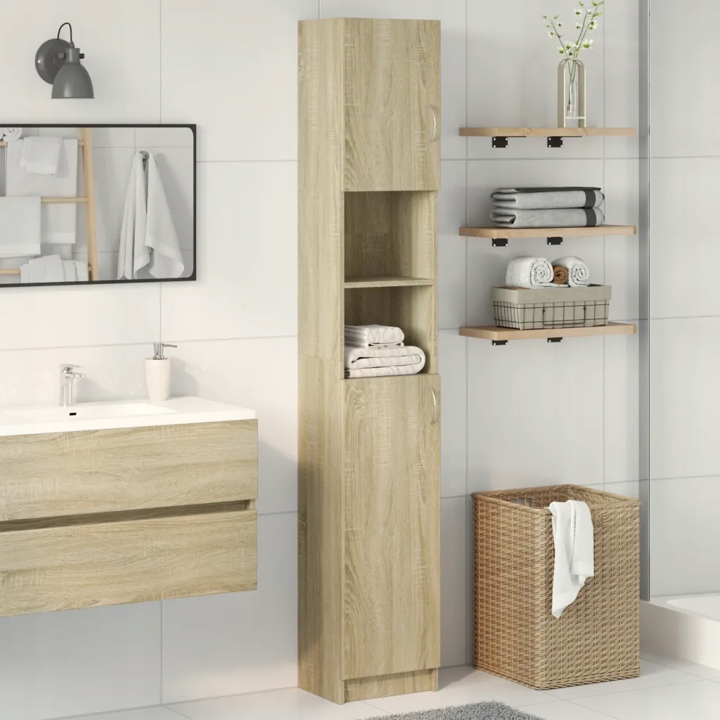 vidaXL Koupelnová skříňka dub sonoma 32 x 25,5 x 190 cm dřevotříska