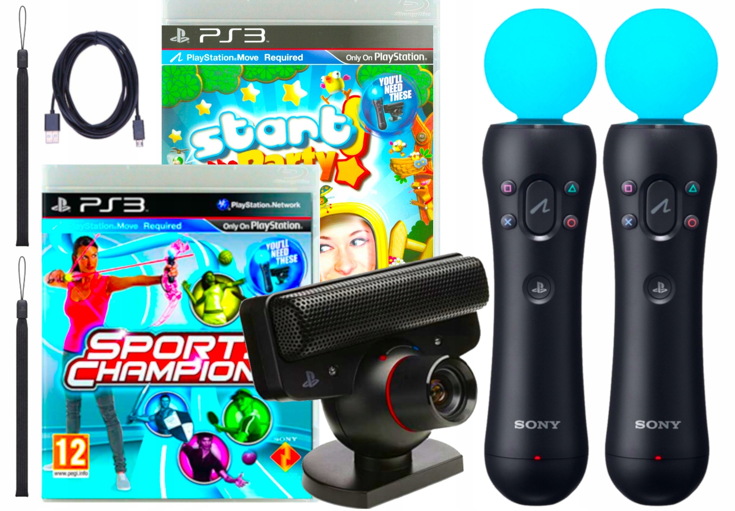 ZESTAW PLAYSTATION MOVE KONTROLER PS3 KAMERKA GRY
