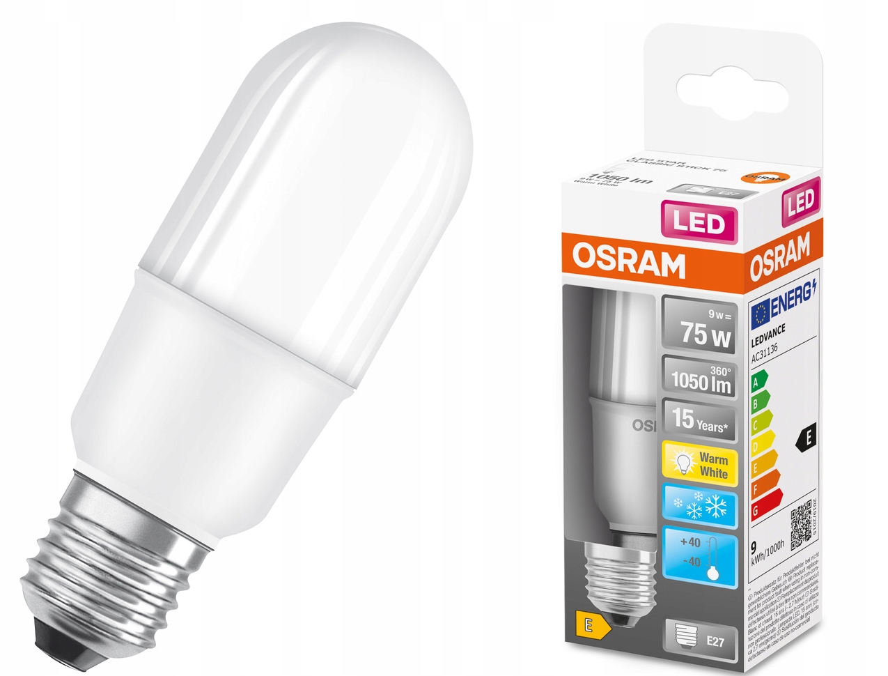

Osram Żarówka Led Star Stick E27 9W 2700K rurka