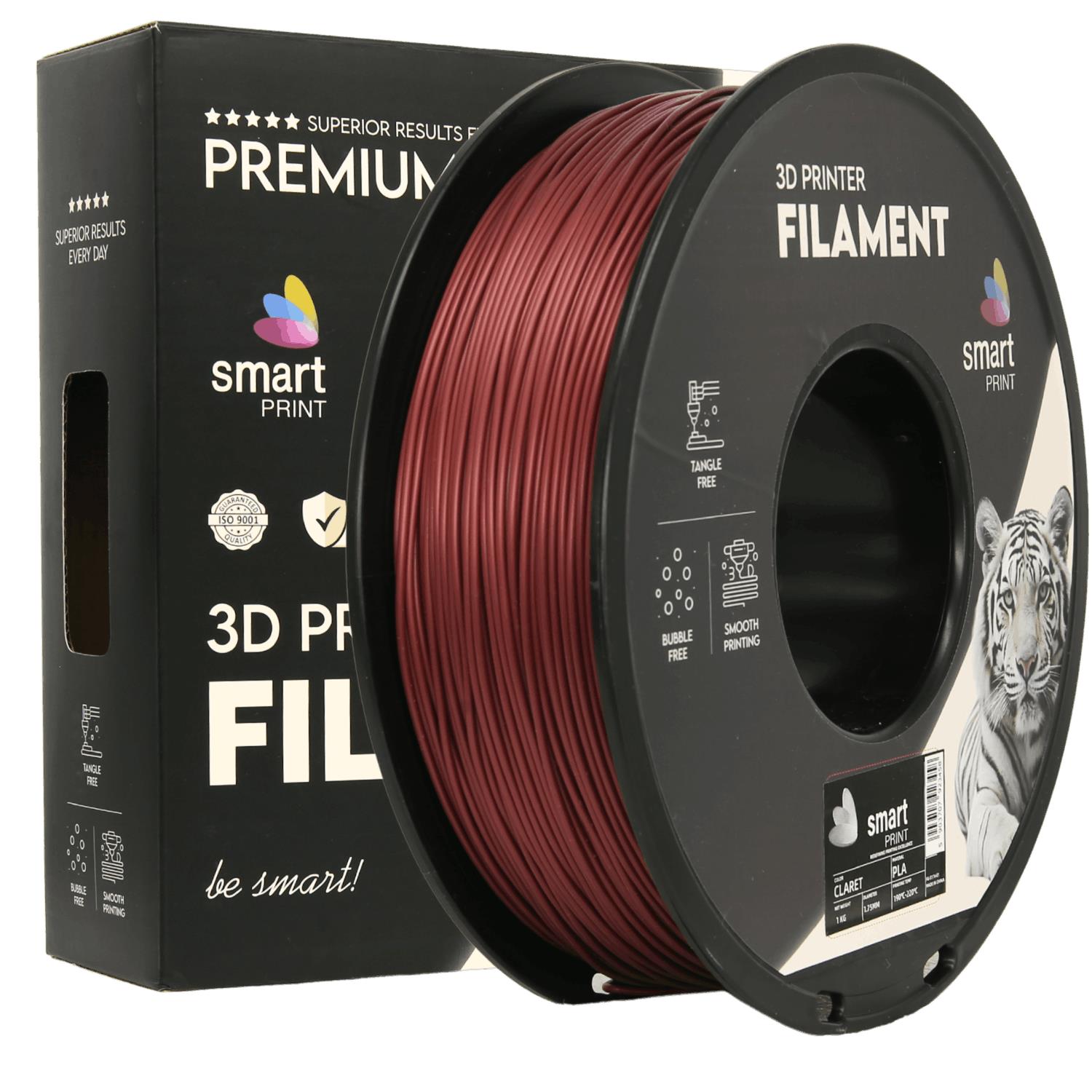 10 x Filament Pla Claret 1,75mm 1kg bordowy głęboki Smart Print 3D