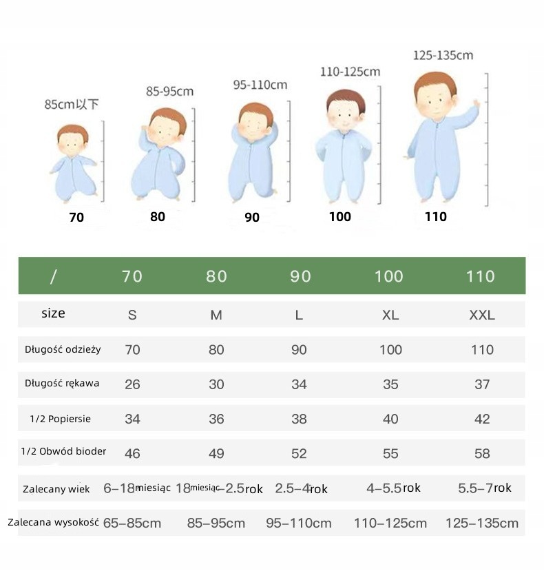 ŚPIWÓR NIEMOWLĘCY Z NOGAWKAMI DŁUGI RĘKAW 80 Marka Inna marka