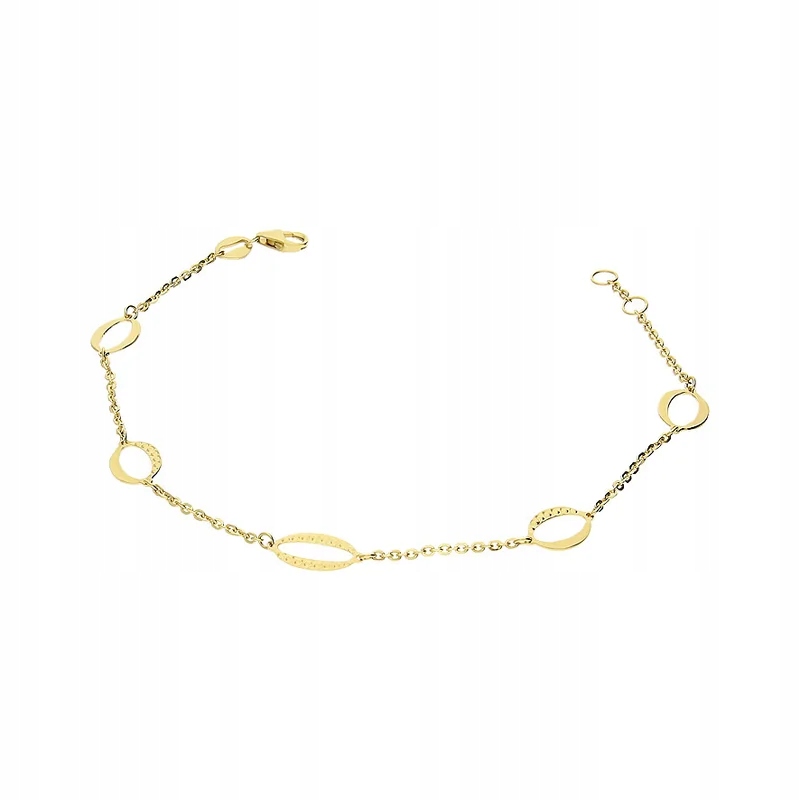 Zlatý náramek 585 s gravírovaným zdobením je elegantní jako dárek 14kt