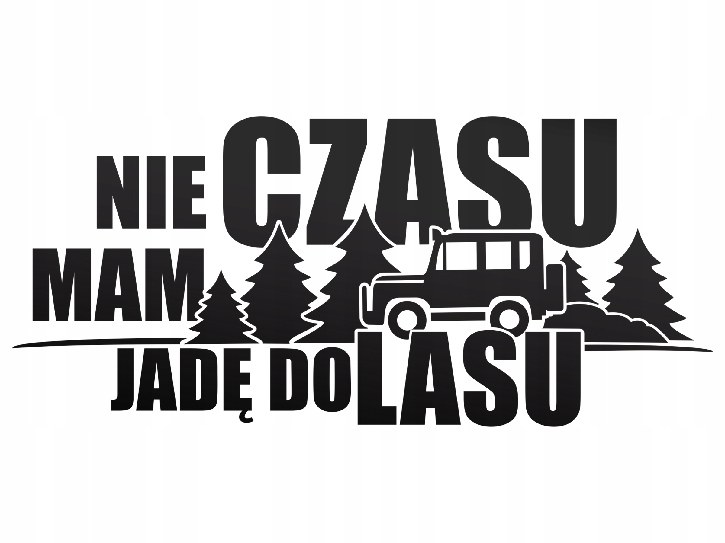 Duża naklejka na tylną szybę Jadę Do Lasu 60cm