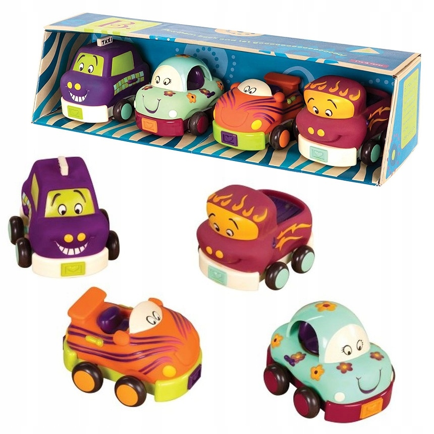 

B.toys Miękkie Autka Sensoryczne Z Napedem 4-PACK