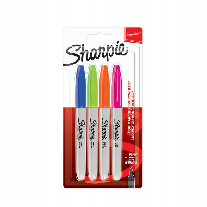 Zestaw Sharpie Fine Markery Permanentne Fun 4 kol Rodzaj mazaki