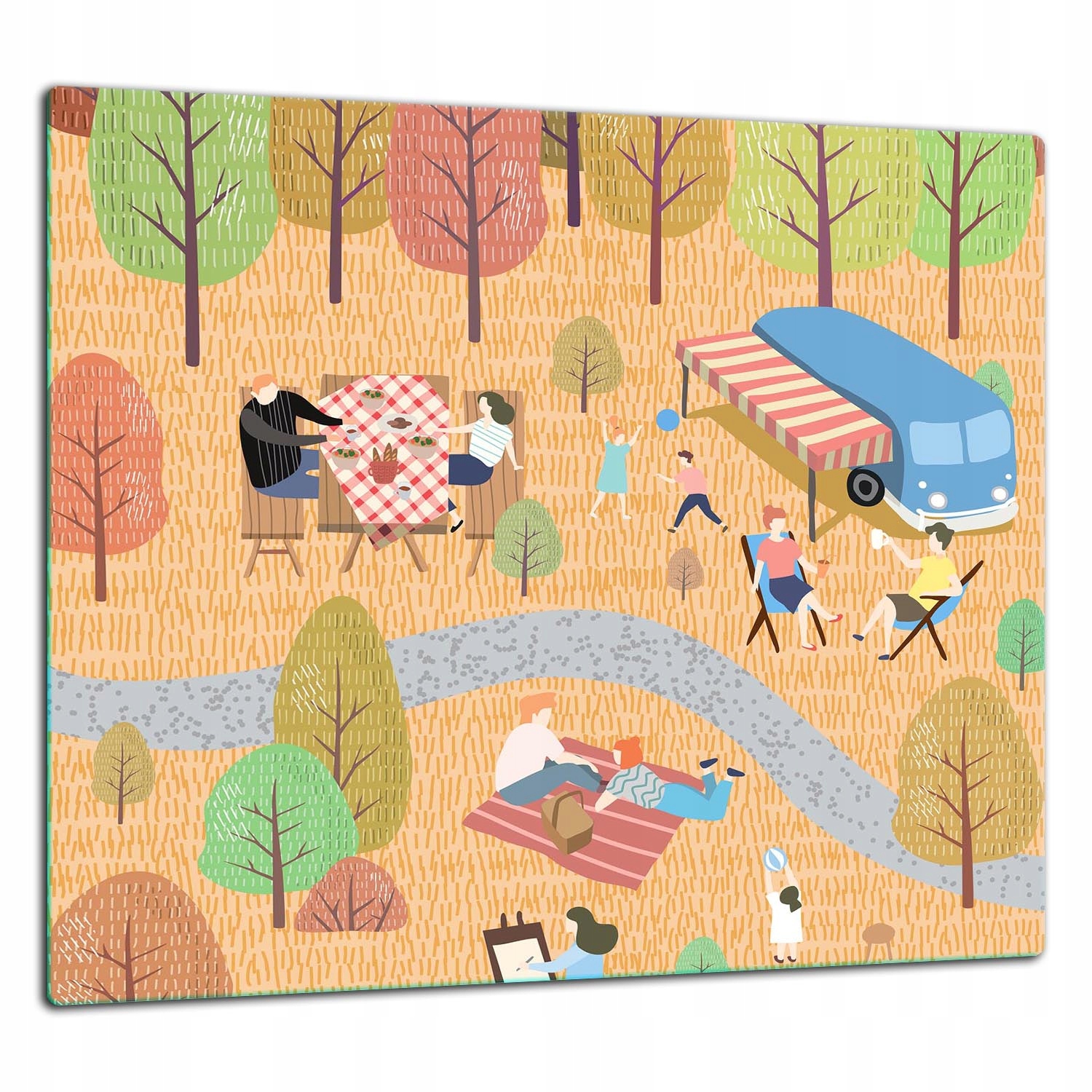Skleněná Ochranná Deska Panel Lepidlo 65x60 Obraz Lacobel 7v1