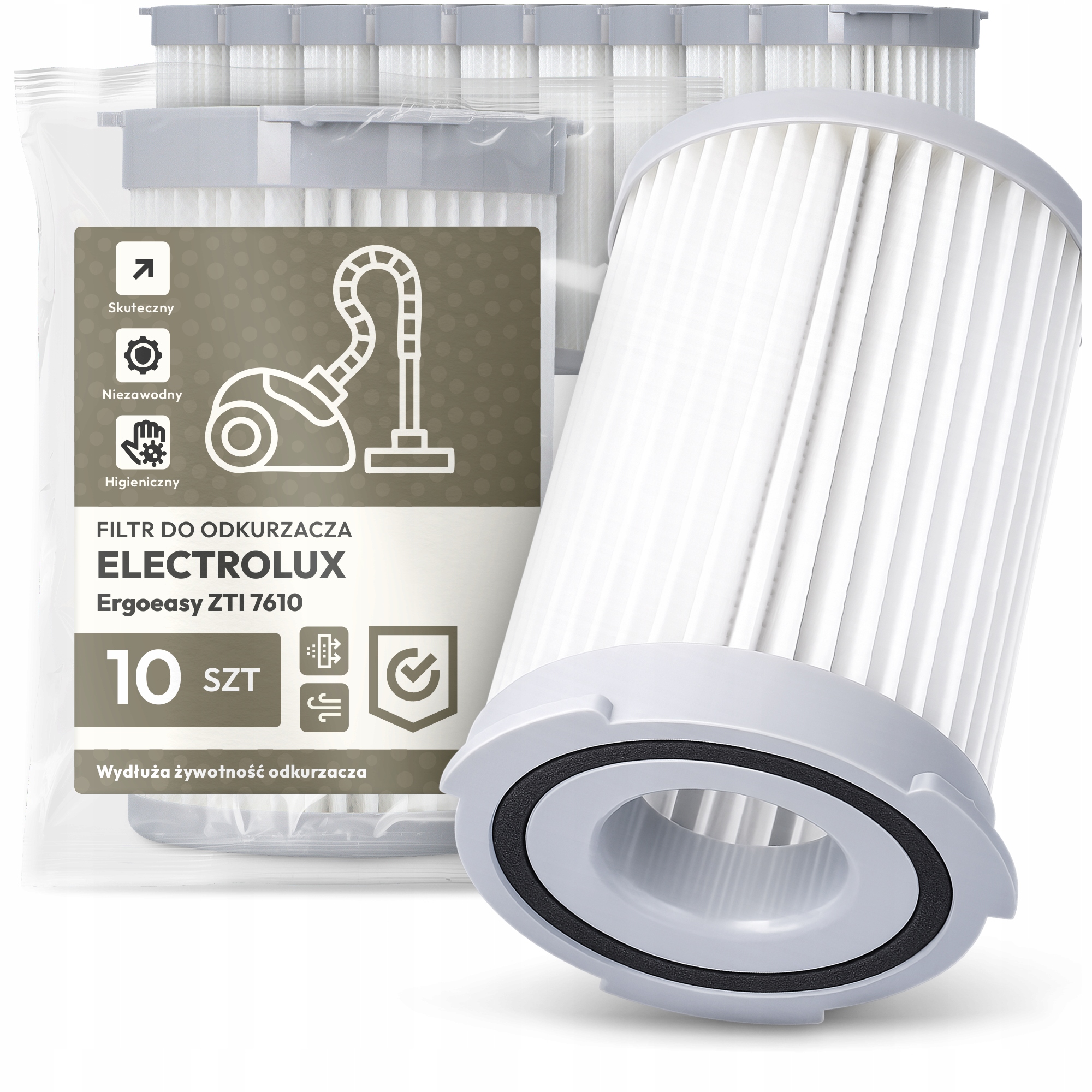 10 x Vzduchový Filtr pro vysavač Electrolux Ergoeasy Zti 7610 Hepa Em-w
