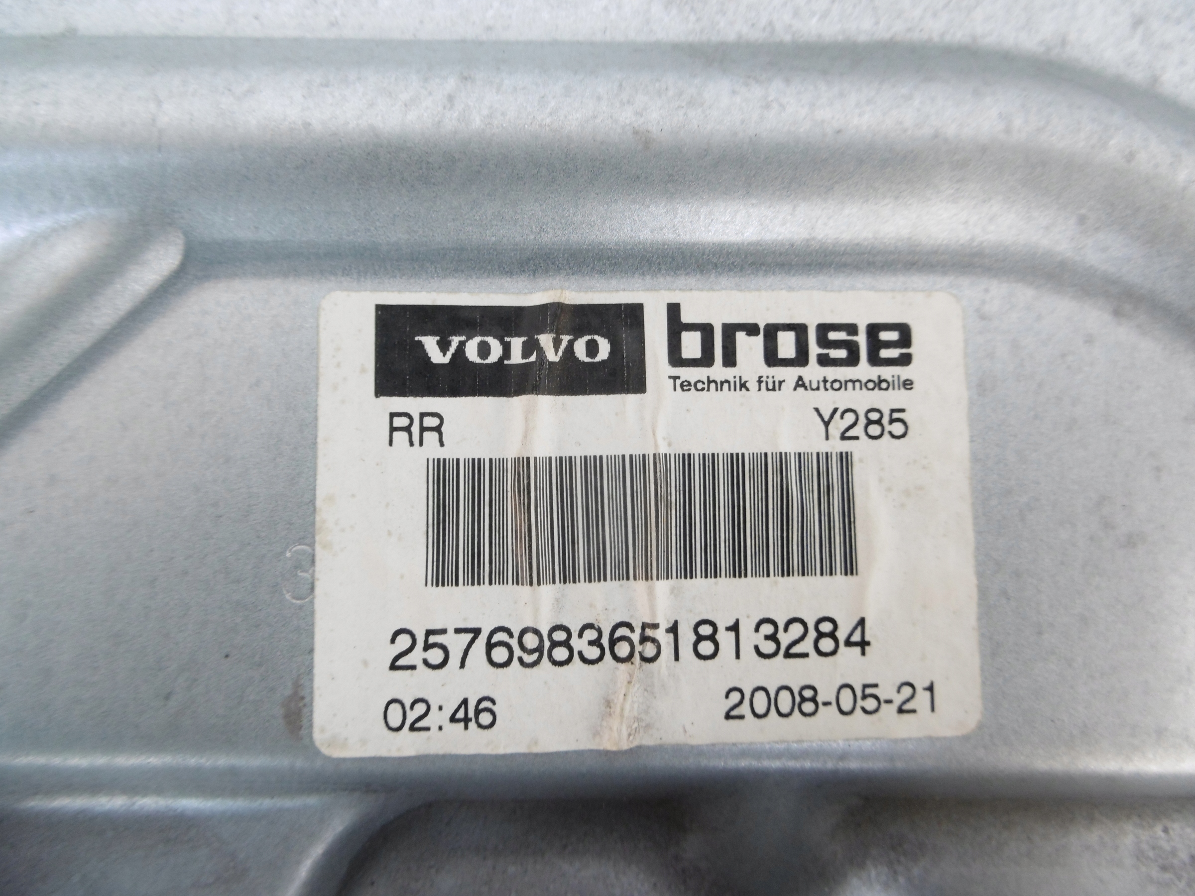 window regulator right rear part VOLVO V70 III S80 II