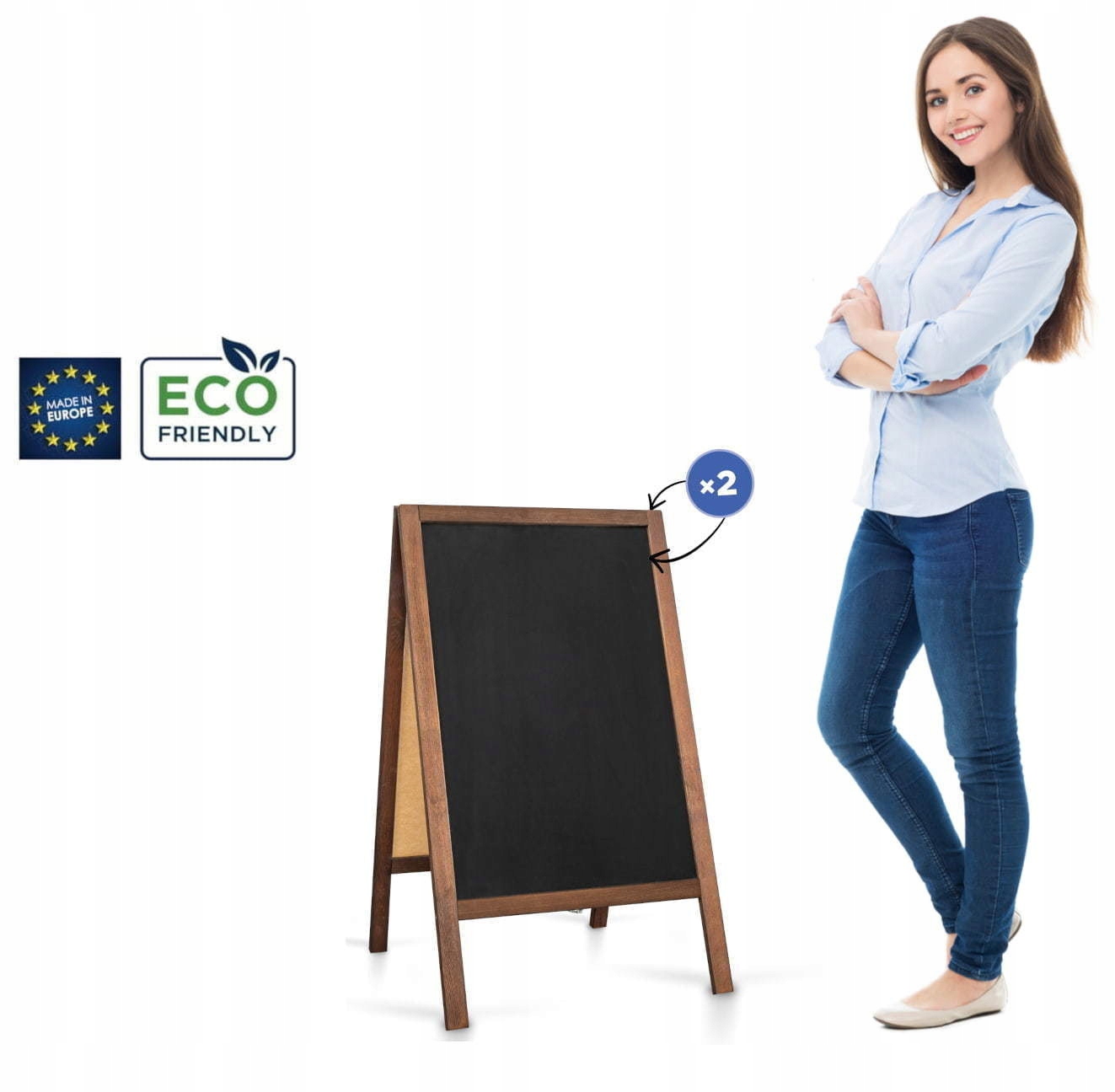 Potykacz drewniany S 90x51cm Typ dwustronny