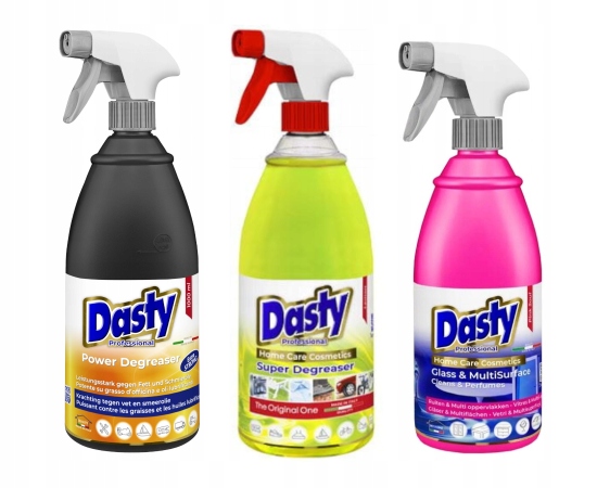 Levně Sada domácí chemie Tekutina na sklo a zrcadla 0,7 l Odmašťovače 2x1 l