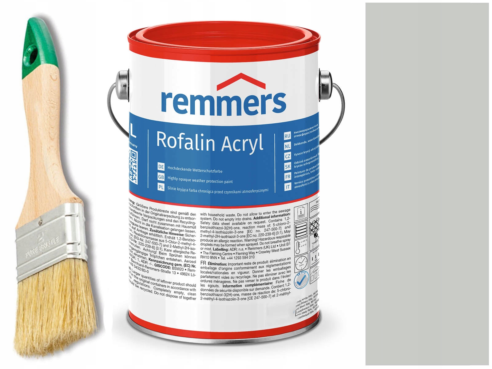 Remmers Rofalin Acryl barva na dřevo Šedá 5 L