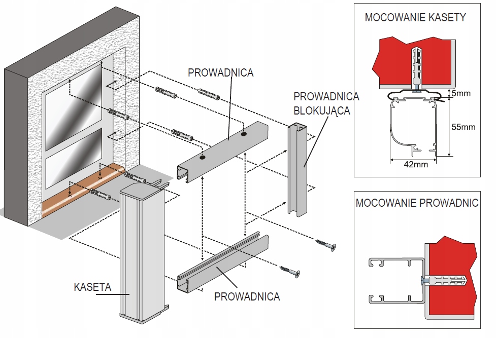 MOSKITIERA DRZWIOWA ZWIJANA W KASECIE NA WYMIAR Maks. szerokość 100 cm