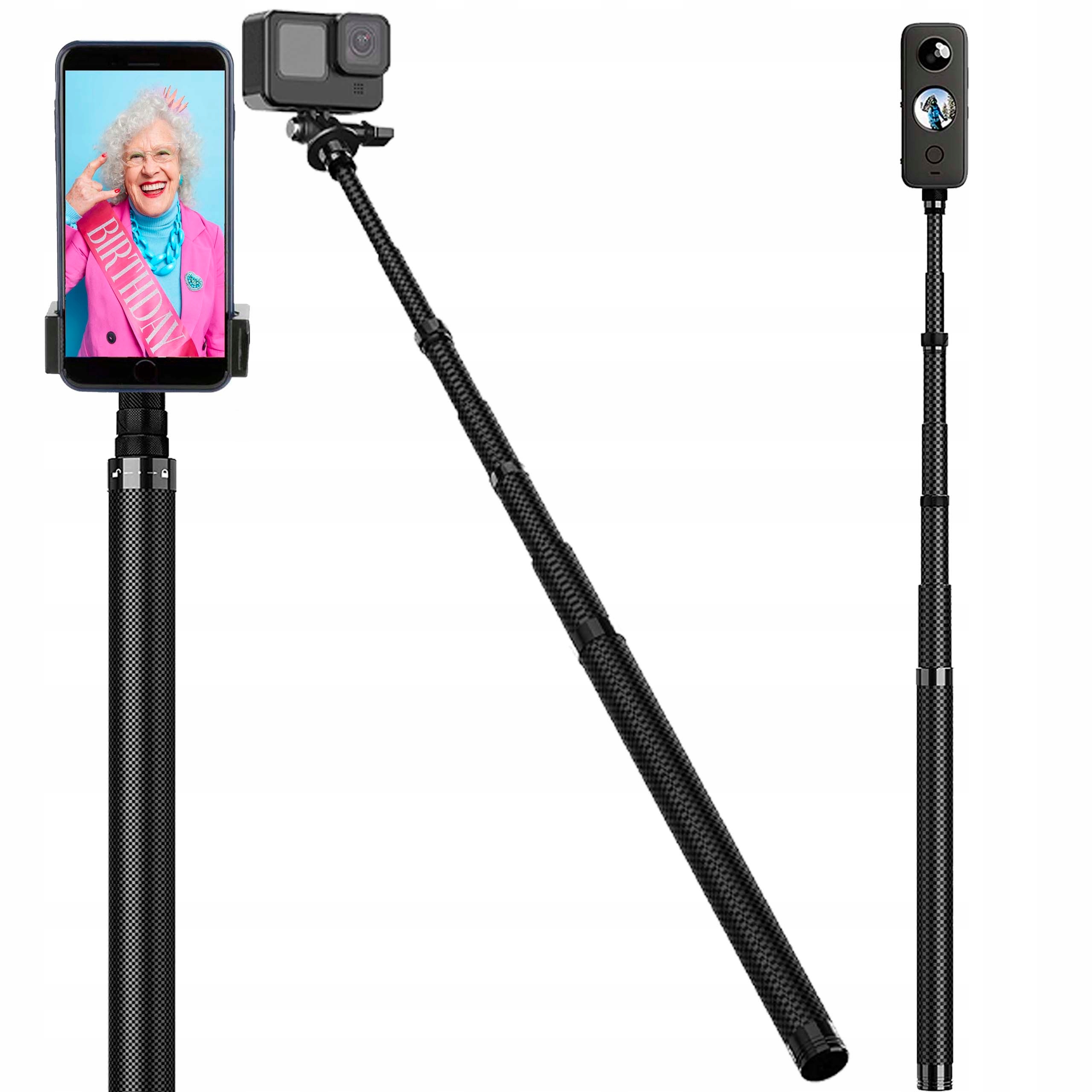 

Kijek Selfie Stick 3 Metry Karbonowy do Telefonu