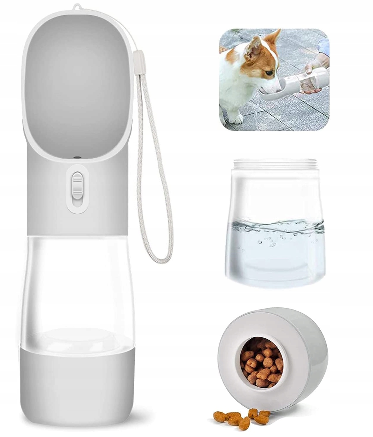 

Turystyczna butelka na wodę i karmę dla psa i kota